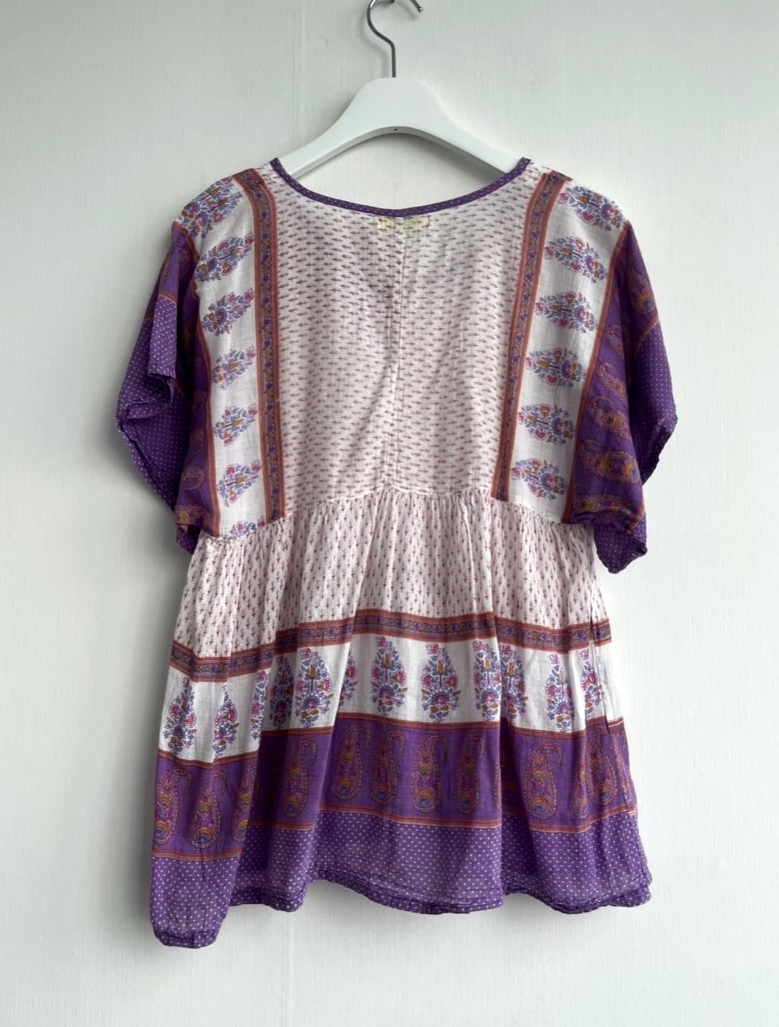 Khushbu 퍼플 페이즐리 보헤미안 블라우스 상품이미지5