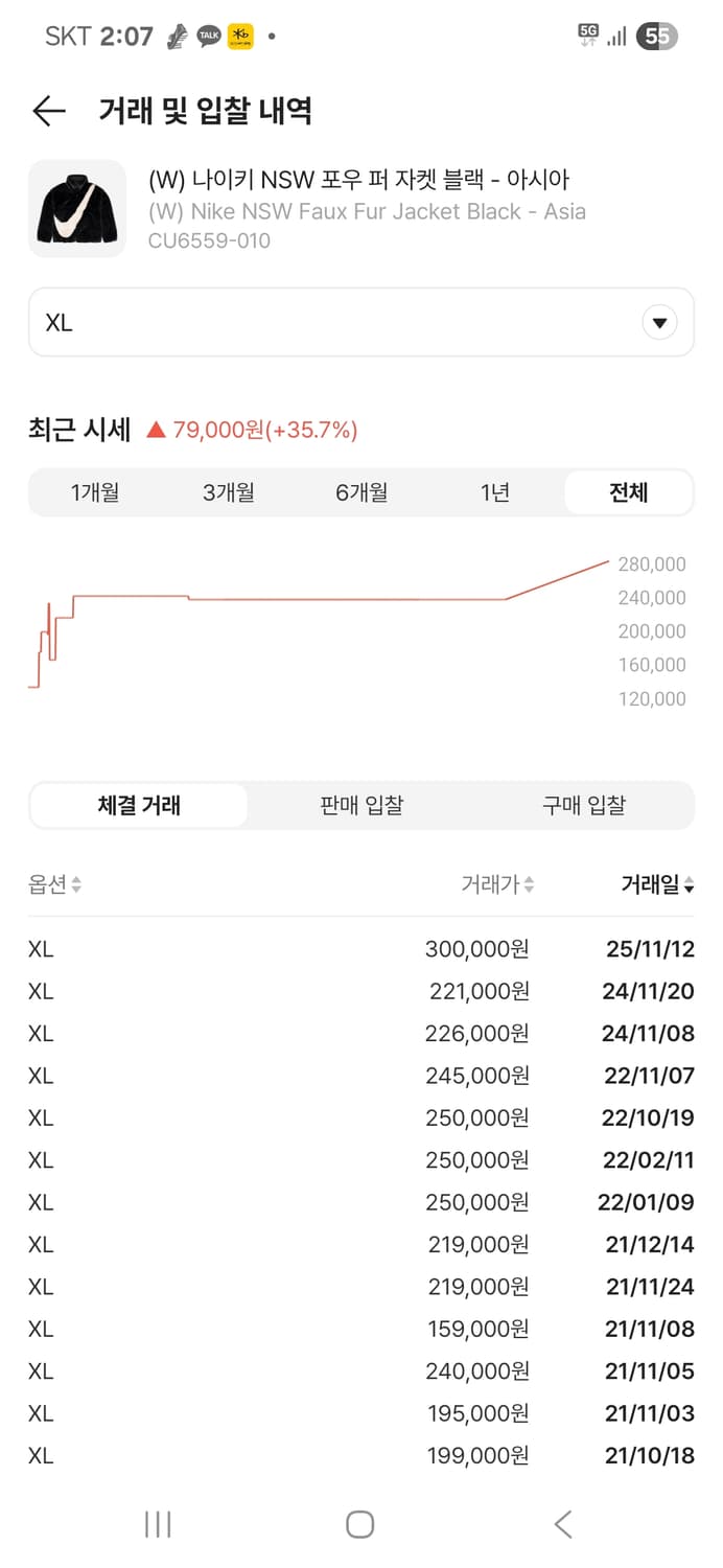 나이키 빅 스우시 블랙 퍼 자켓 xl 상품이미지5