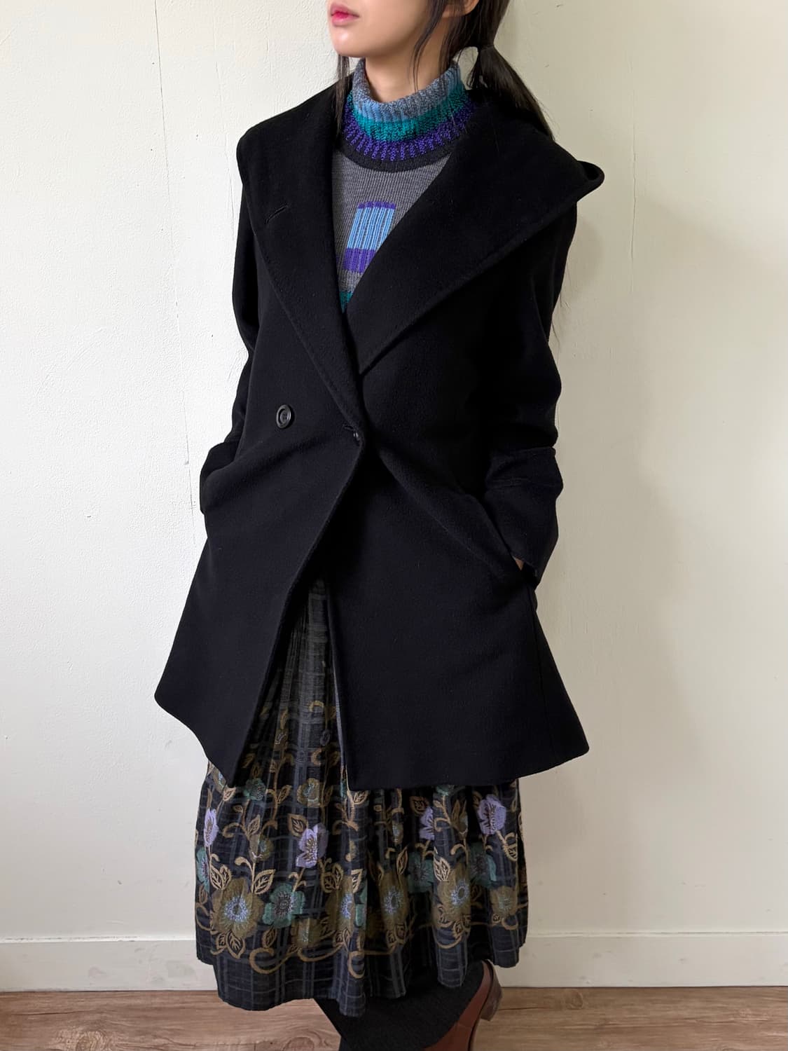 23 로로피아나 헤리티지 블랙 울 코트 상품이미지4