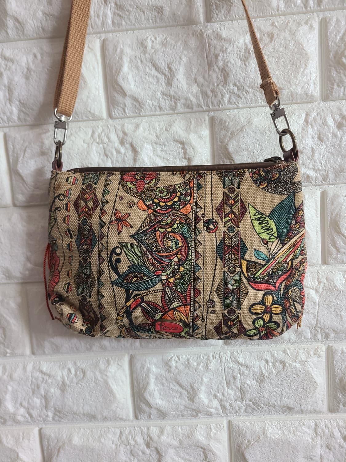 삭루츠 프린트 패턴 프린지 크로스백 상품이미지5