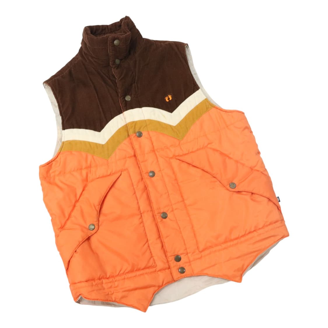 행텐 빈티지 코듀로이 요크 배색 패딩 베스트 (LL) 상품이미지1