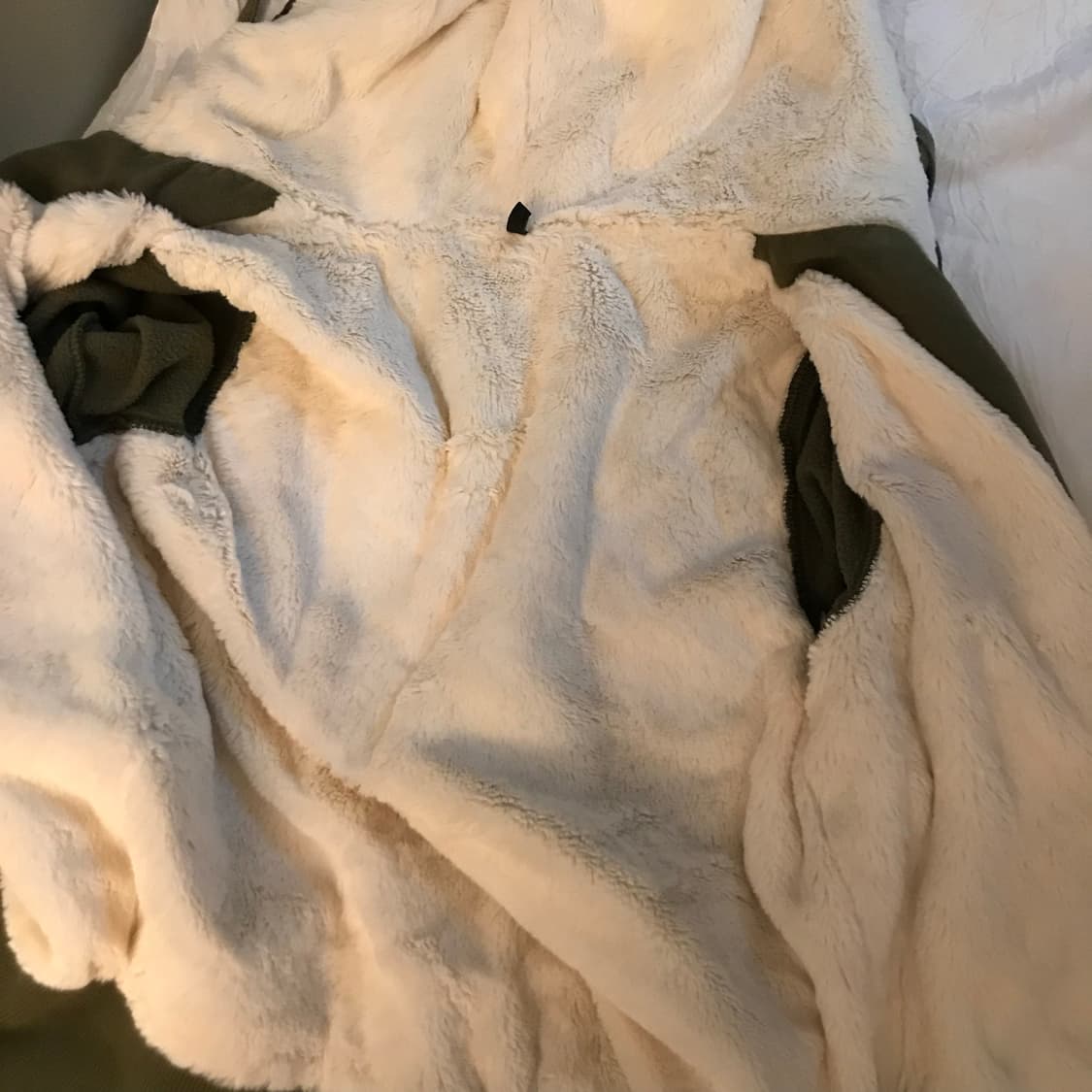 Benetton 베네통 갸루 와투케 융 기모 카키 집업 상품이미지9