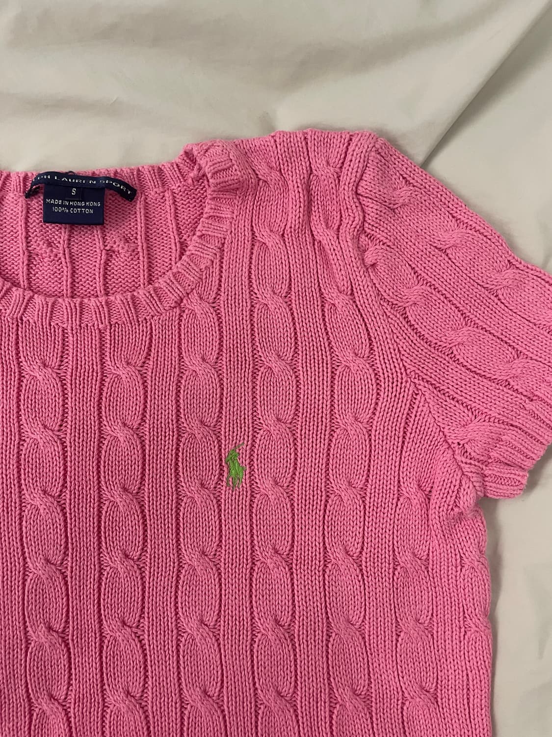 랄프로렌 케이블 반팔 니트 탑 상품이미지1