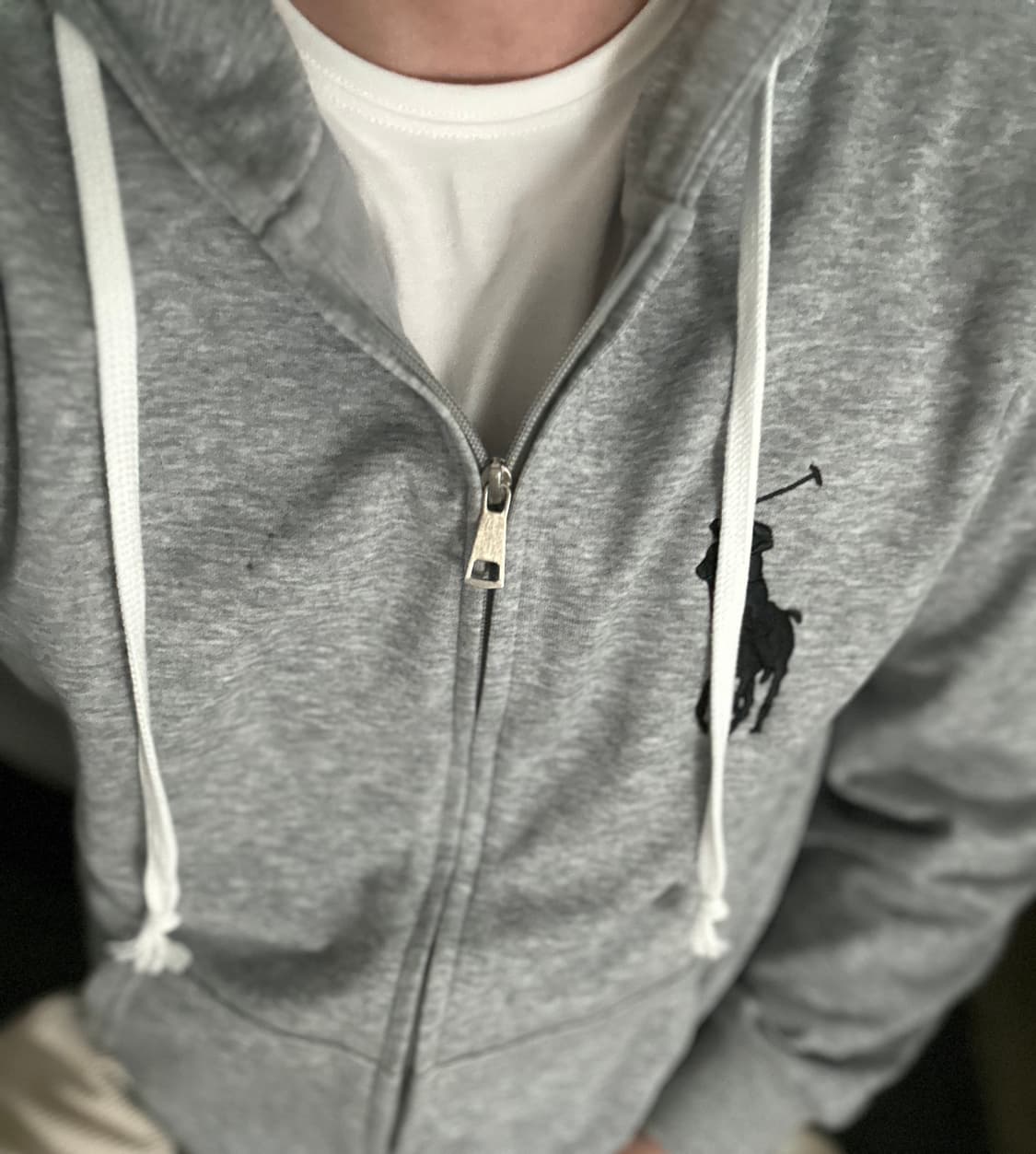 폴로 그레이 후드집업 상품이미지1