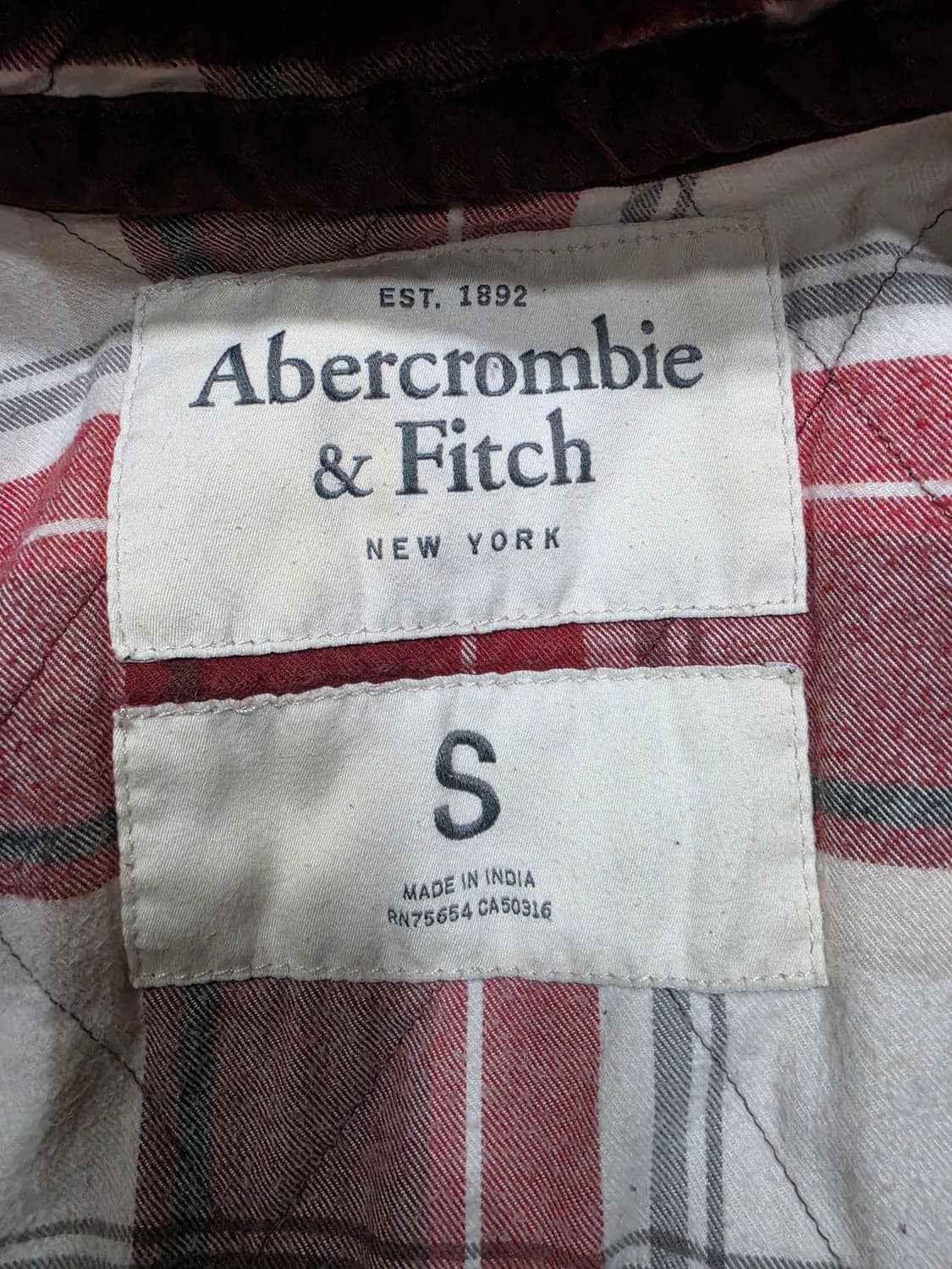 아베크롬비 앤 피치 헤비웨이트 체크안감 빈티지 후드집업 S 상품이미지8
