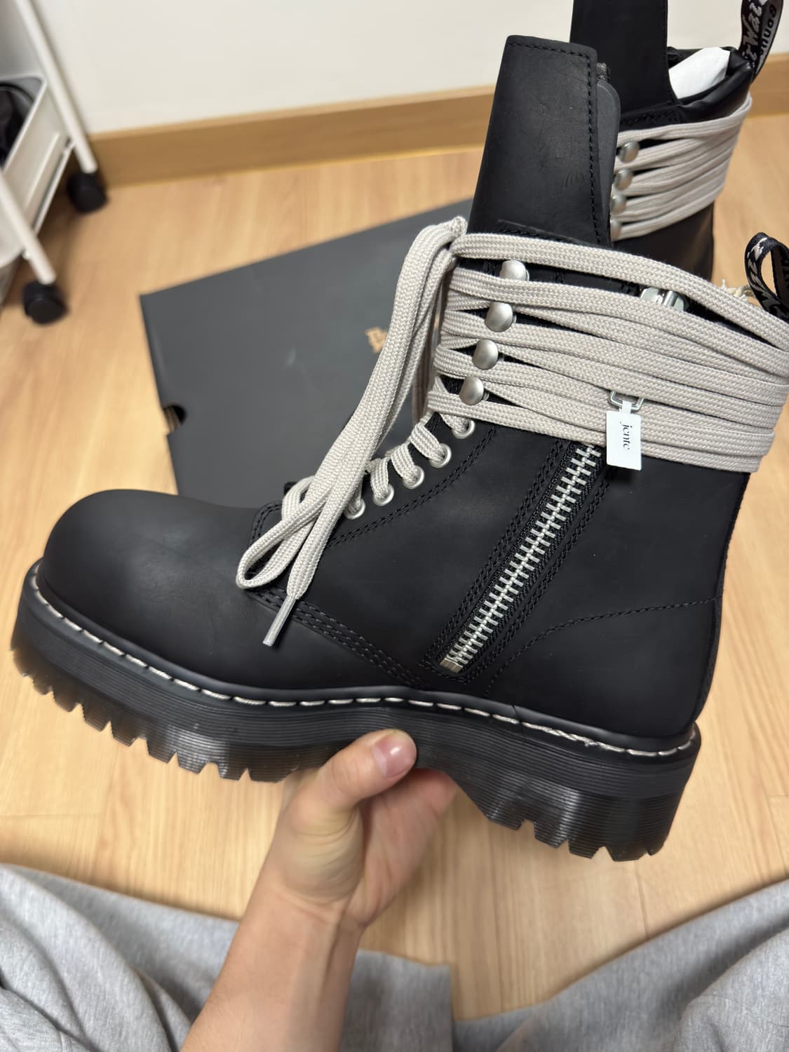 릭오웬스 닥터마틴 쿼드솔 스틸토 부츠 uk8 상품이미지2