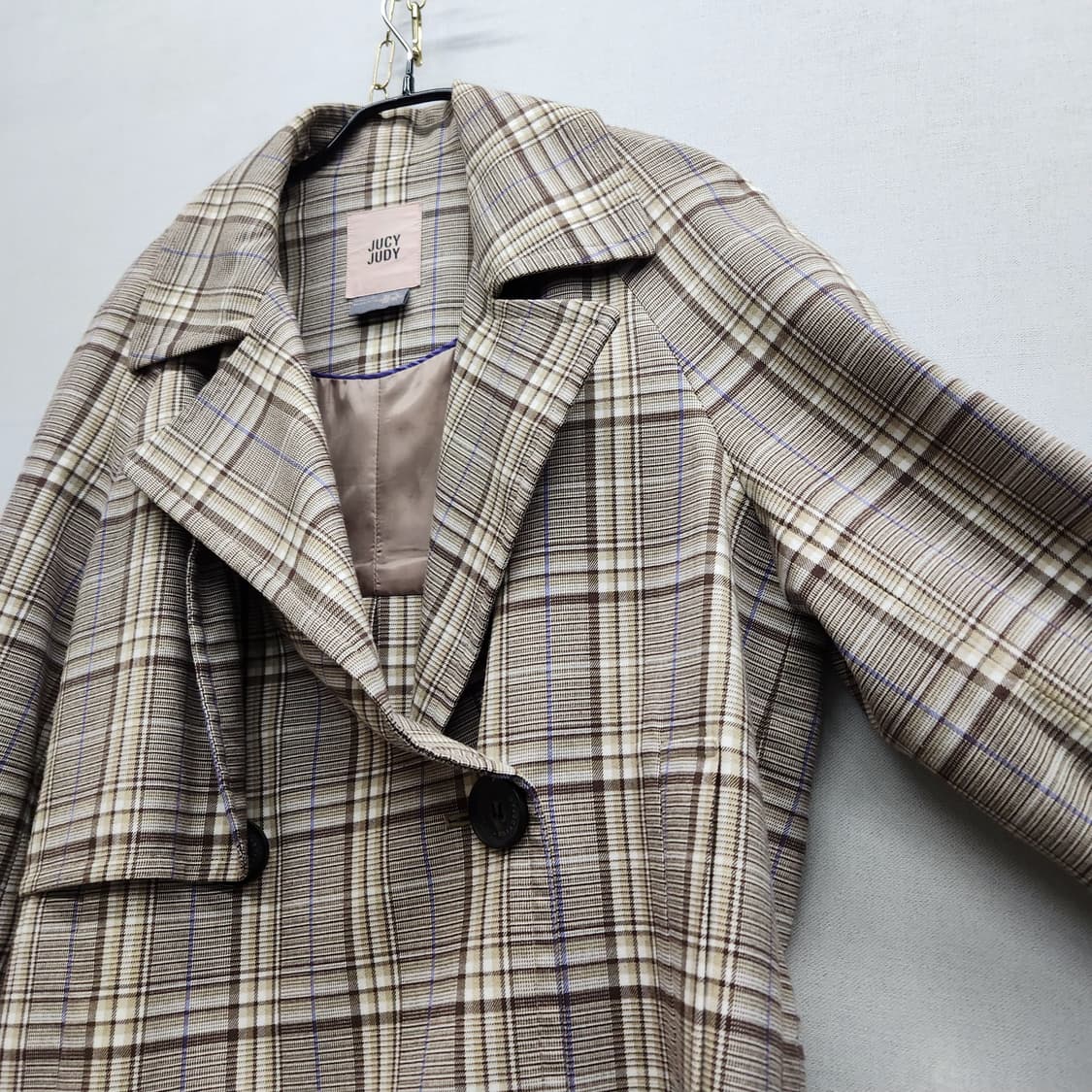 쥬시쥬디 체크패턴 더블버튼 하프코트 80(M) 상품이미지3