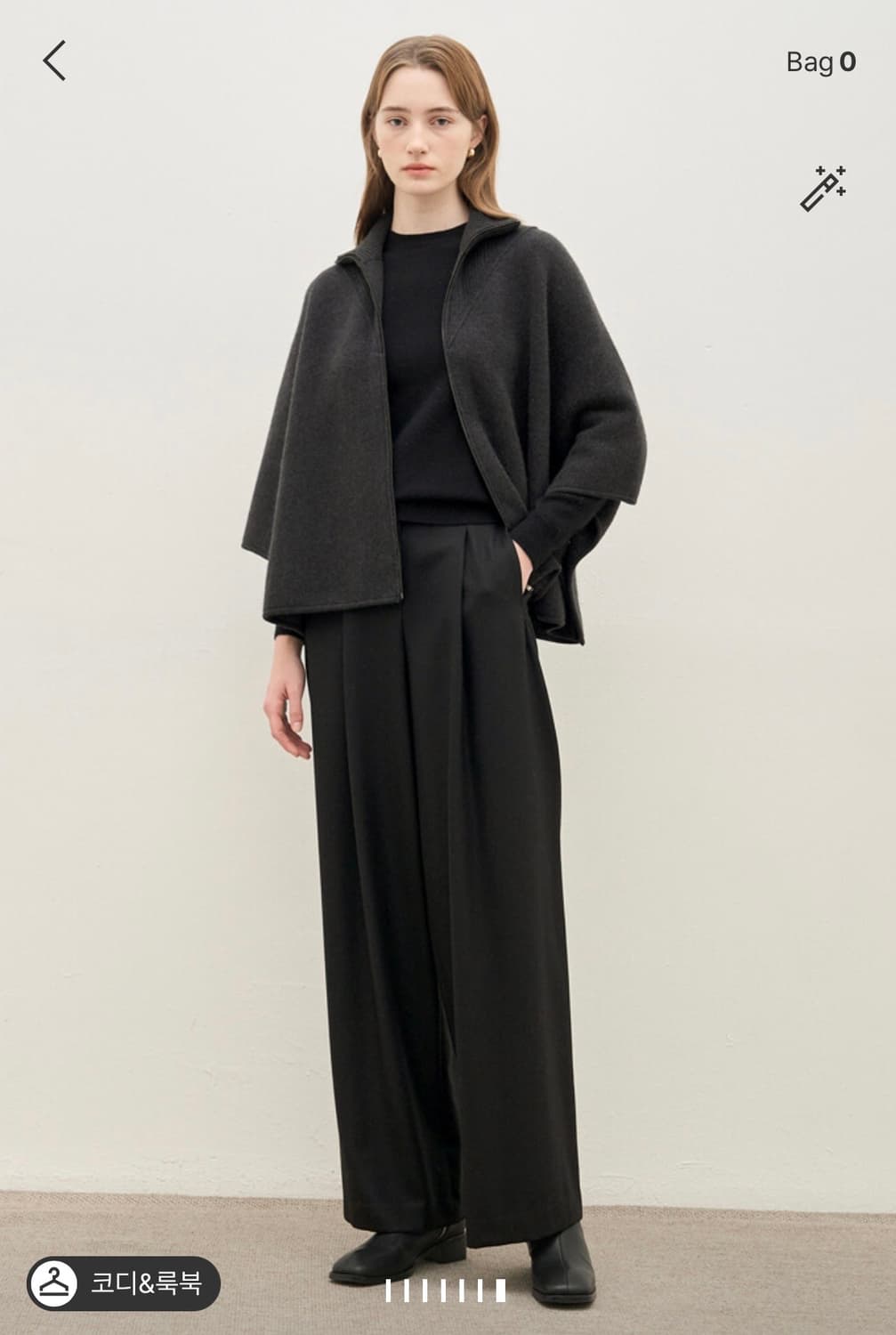 더캐시미어 인기 케이프 니트 차콜그레이 상품이미지10