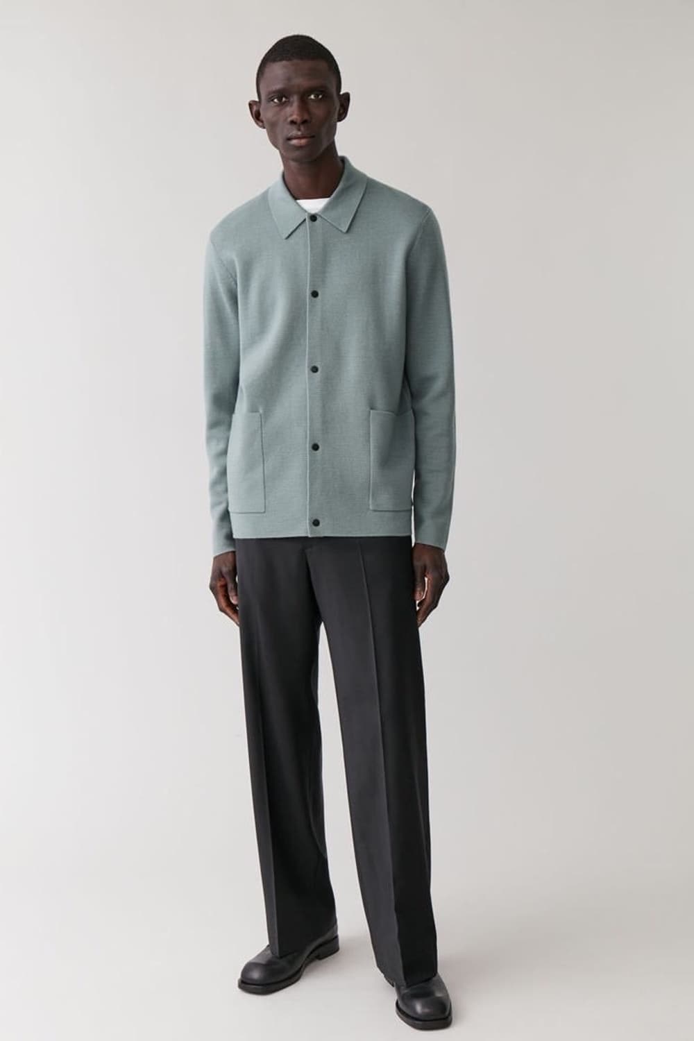 cos 코스 니티드 울 가디건 블루 M 상품이미지2