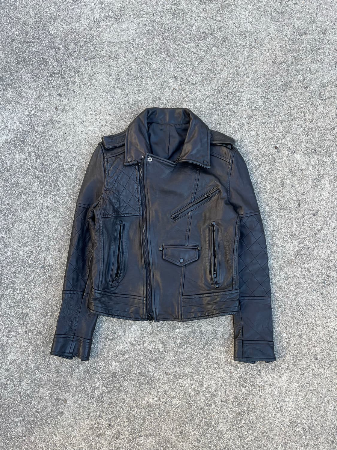 Vintage 스터드 바이커 양가죽 레더자켓 상품이미지1