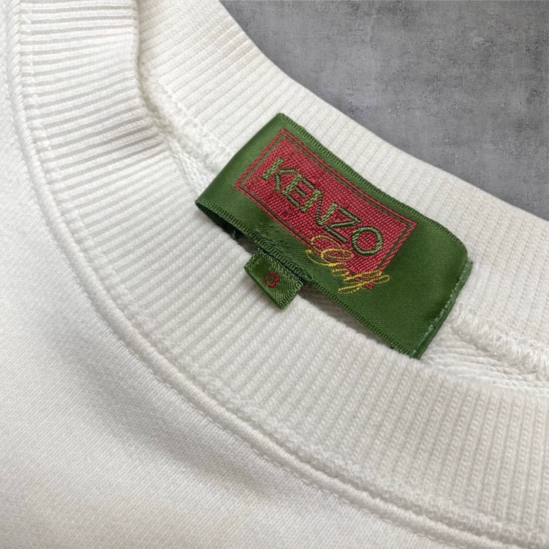 겐조 골프 Kenzo 크림 빈티지 빅로고 자수 맨투맨 3 상품이미지2