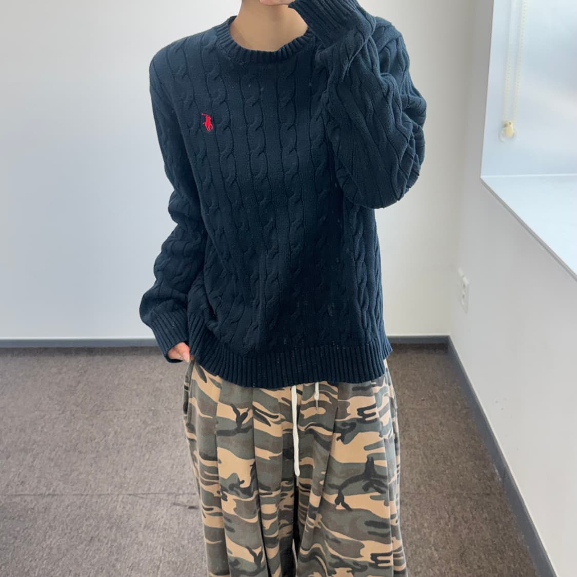 Polo 폴로 레드 포니 네이비 케이블 니트  상품이미지2