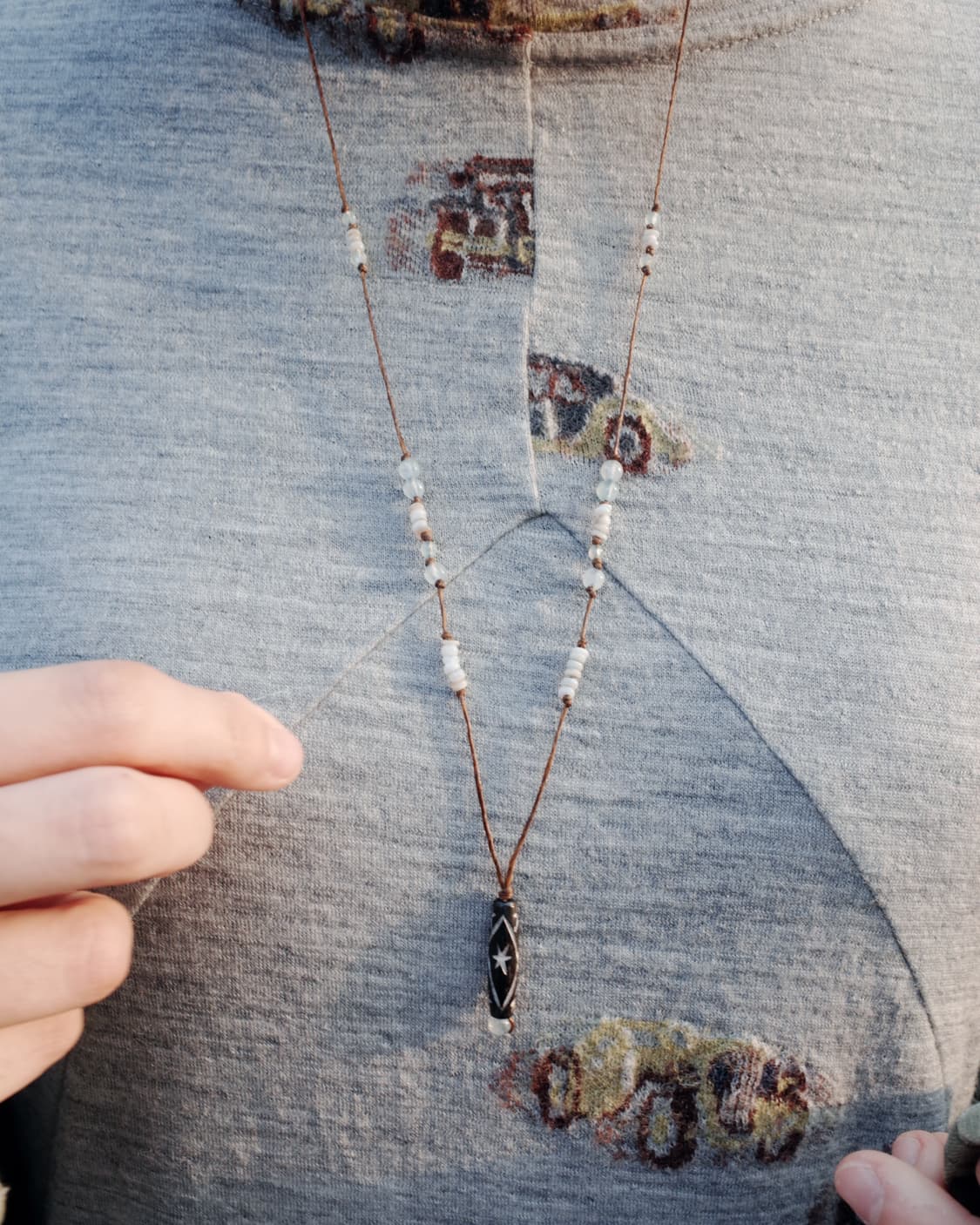 twilight flame long necklace 길이조절 끈 목걸이 상품이미지1