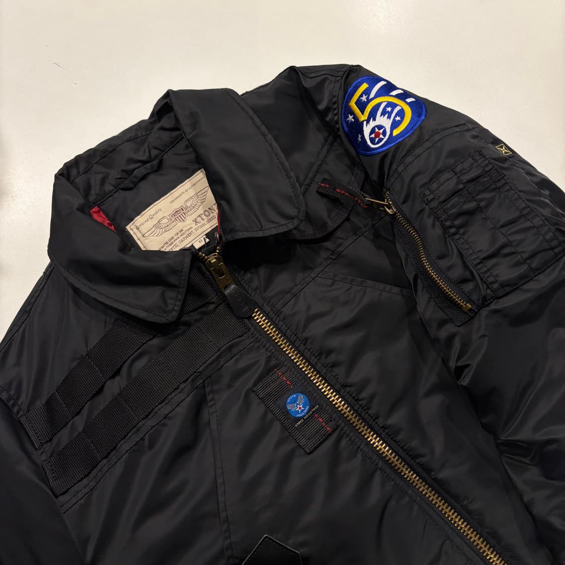 [M] 엑스톤즈 XTONZ 블랙 항공 패치 마원 봄버 자켓 D442 상품이미지3