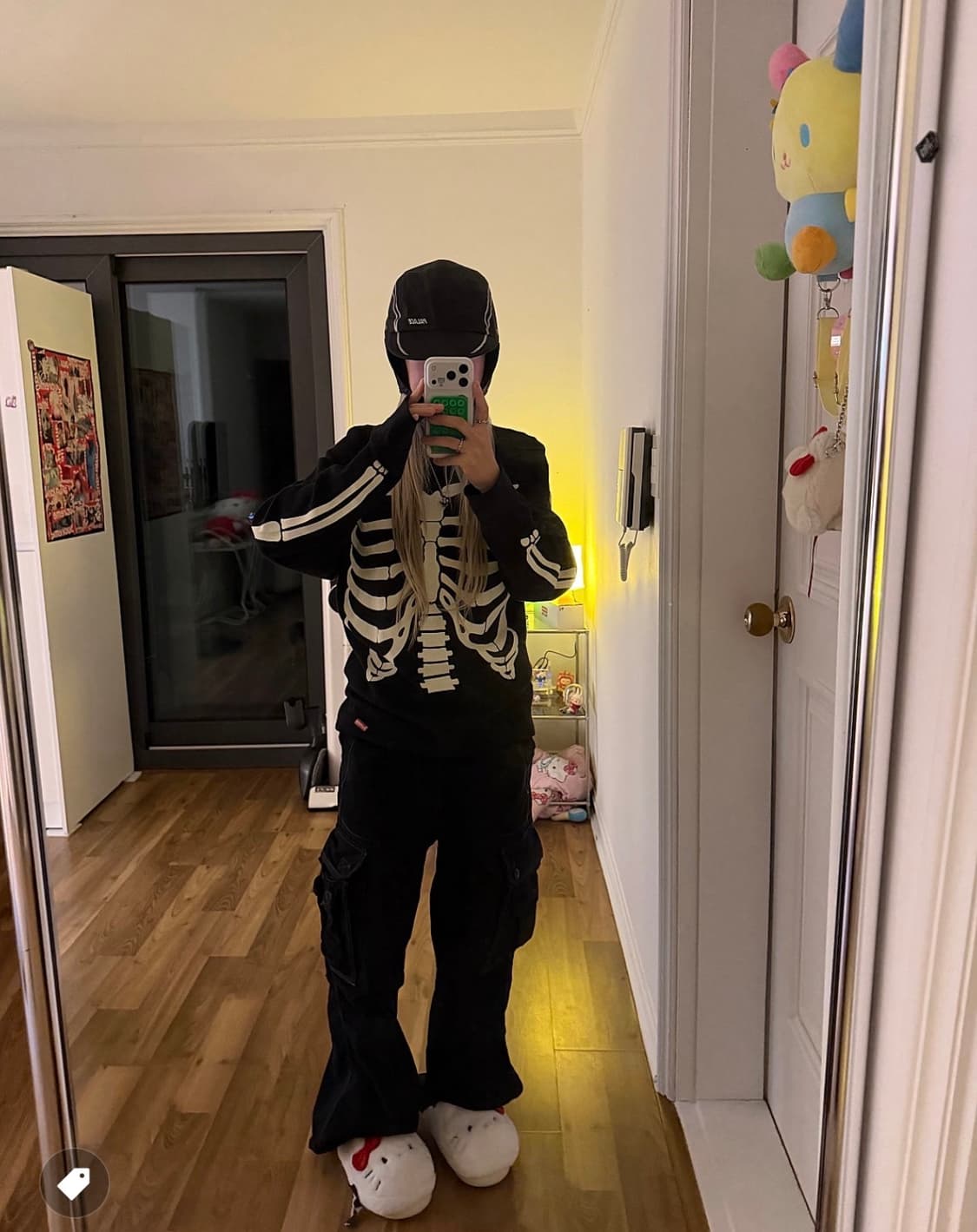 슈프림 헤인즈 본즈 크루 블랙 XXL 상품이미지2