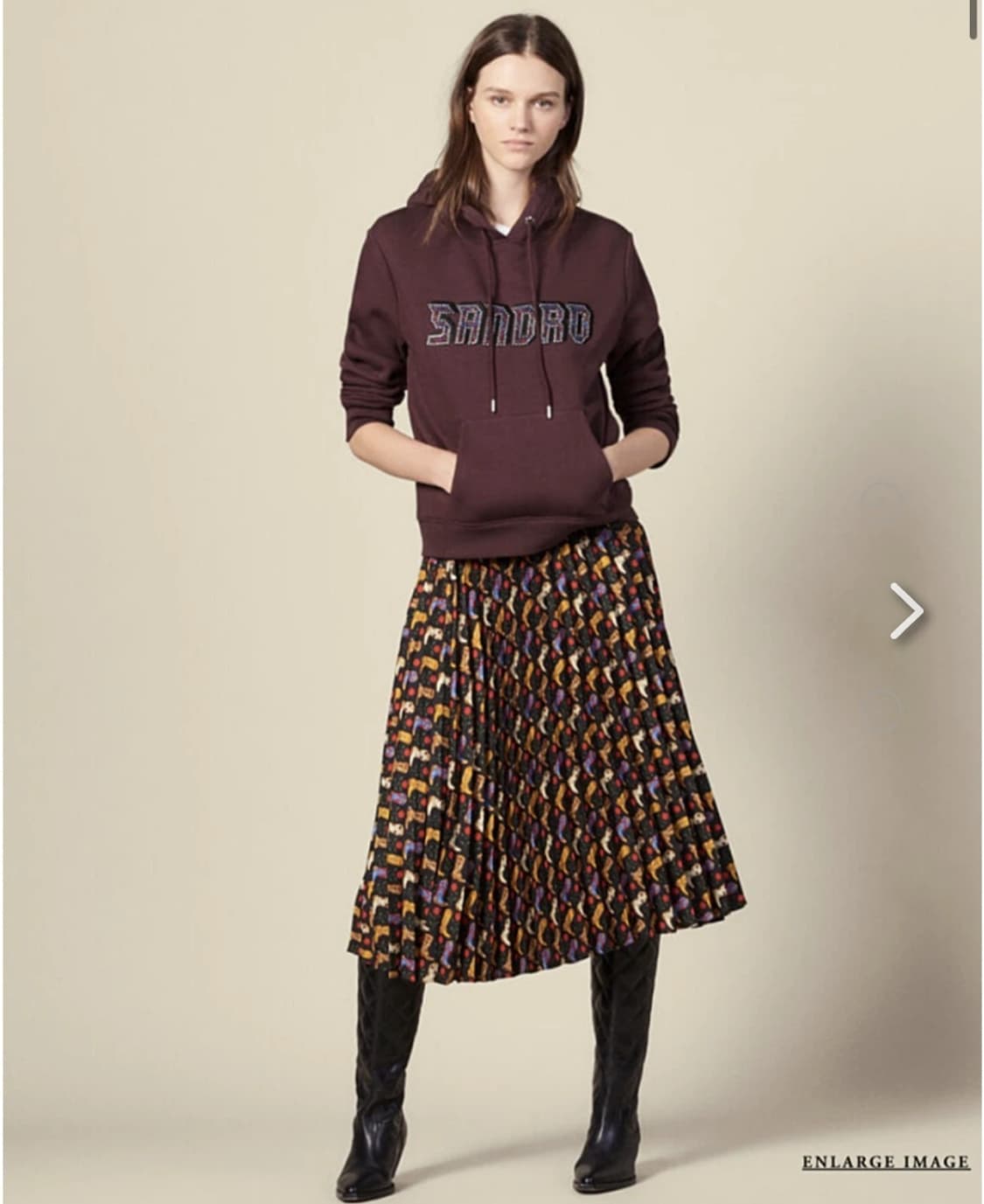 (새상품)산드로 팔마프린트 플리츠스커트 상품이미지9