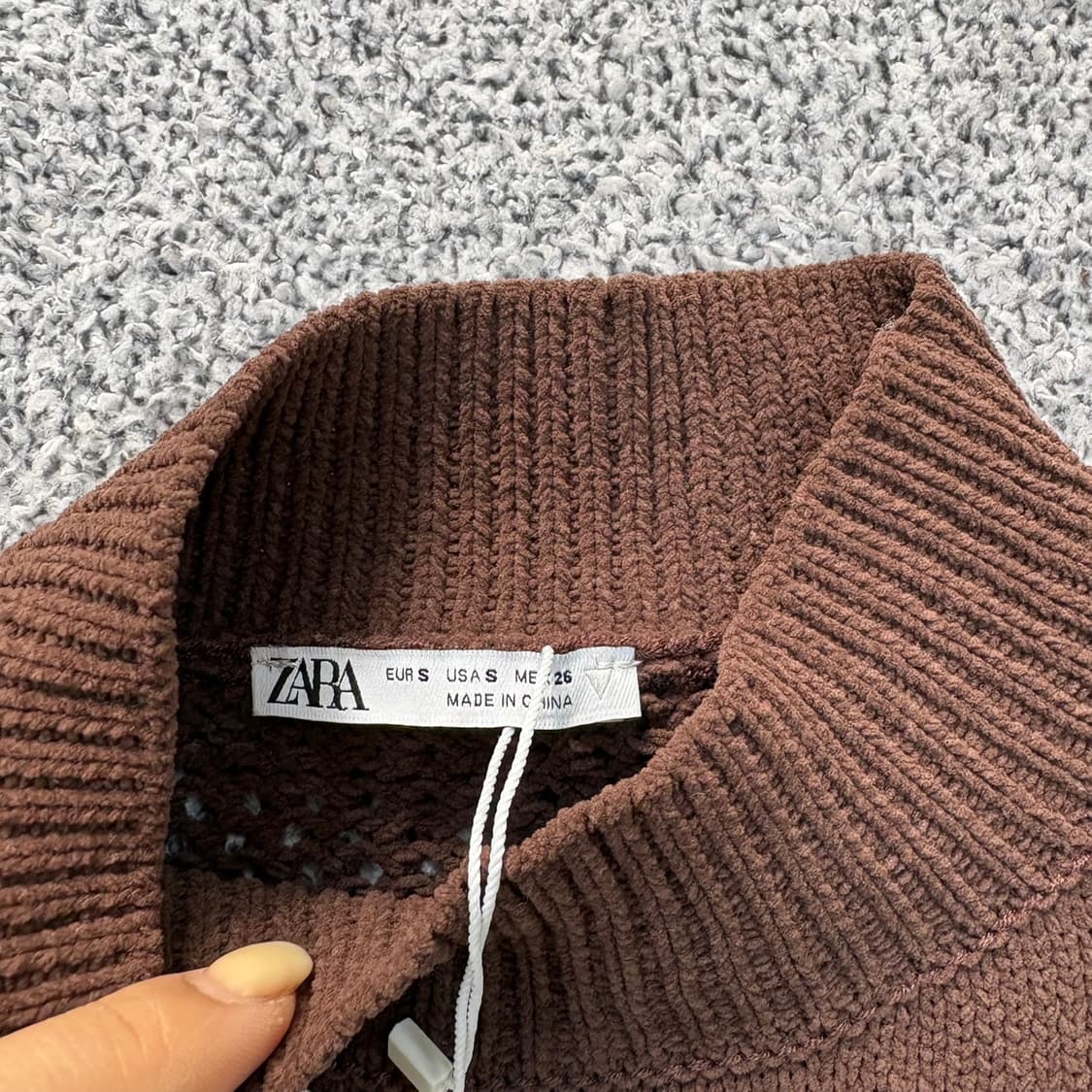 S 새상품 자라 메쉬 펀칭 니트 원피스 0428J 상품이미지2