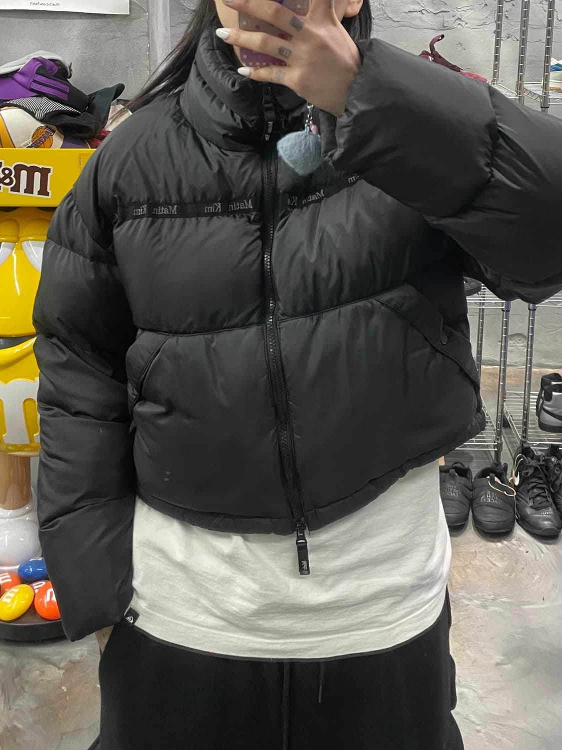 마뗑킴 로고 테이핑 크롭 숏패딩 상품이미지9