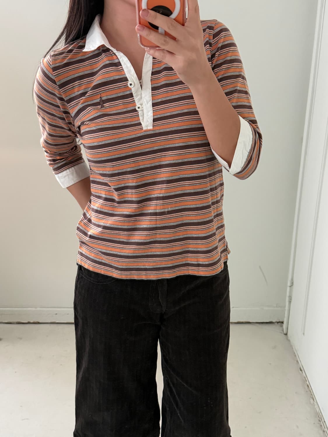 일본빈티지 스트라이프 pk 7부티셔츠 상품이미지3