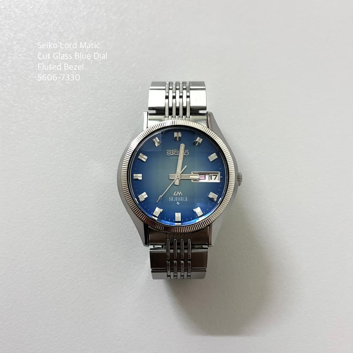 Seiko Lord Matic Cut Glass Blue Dial 상품이미지3