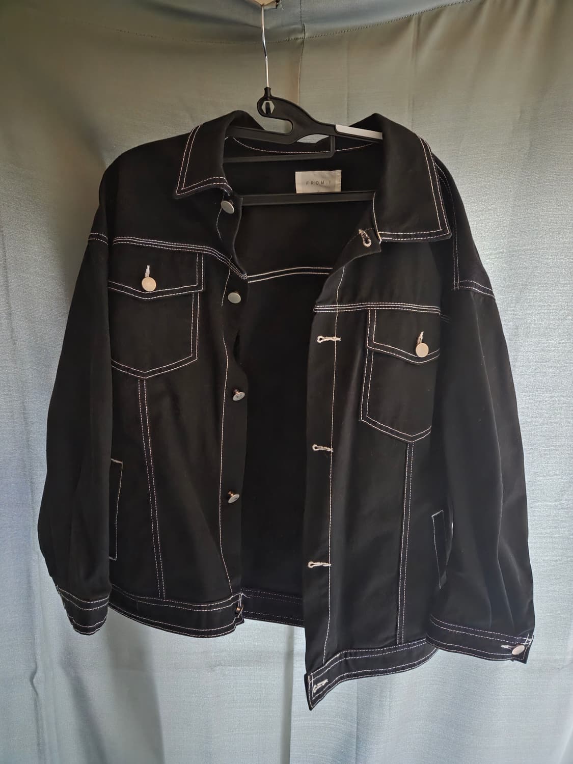 만원 급처! 스티치 데님 자켓 블랙 상품이미지1