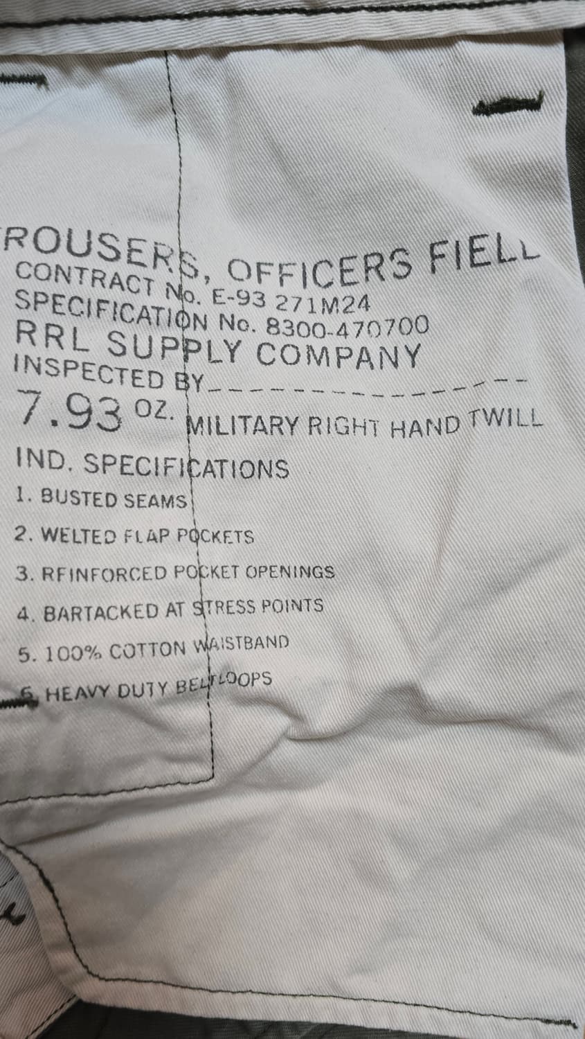 rrl 더블알엘 면바지 30 상품이미지3