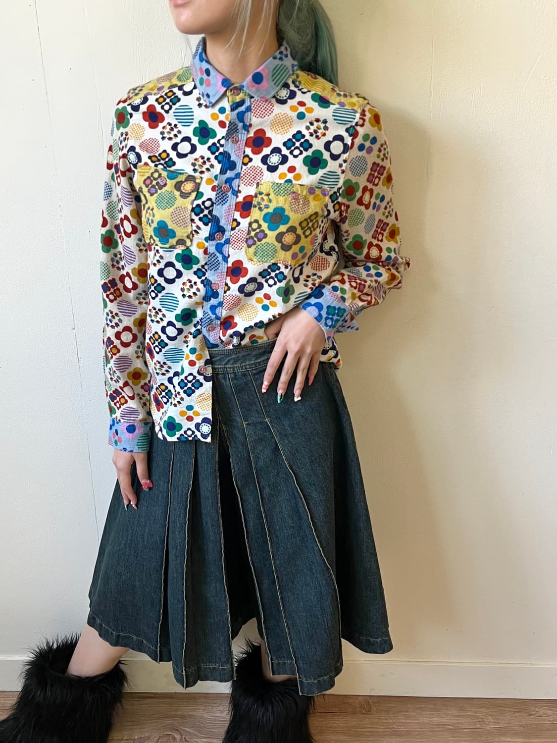 CUBE SUGAR 아트 플라워 셔츠 상품이미지5