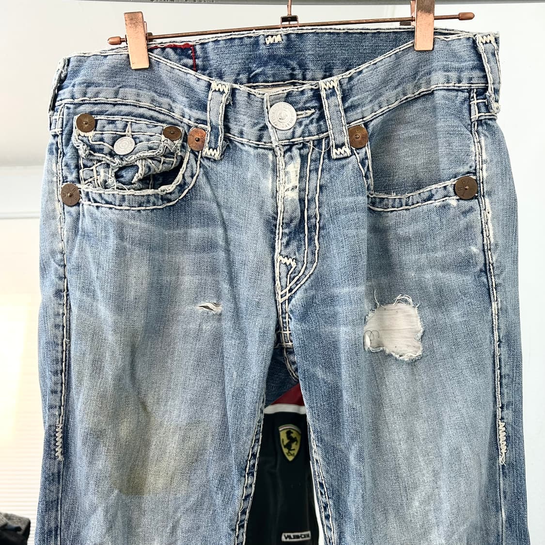 트루릴리전 데미지 부츠컷 데님 팬츠 상품이미지7