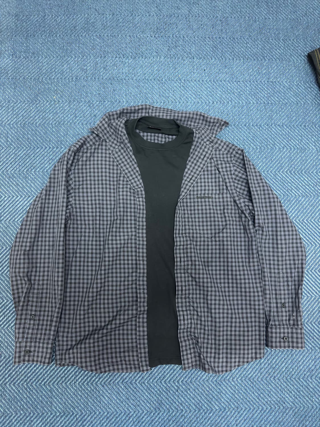 발렌시아가 트롱프뢰유 나일론 체크셔츠 상품이미지1