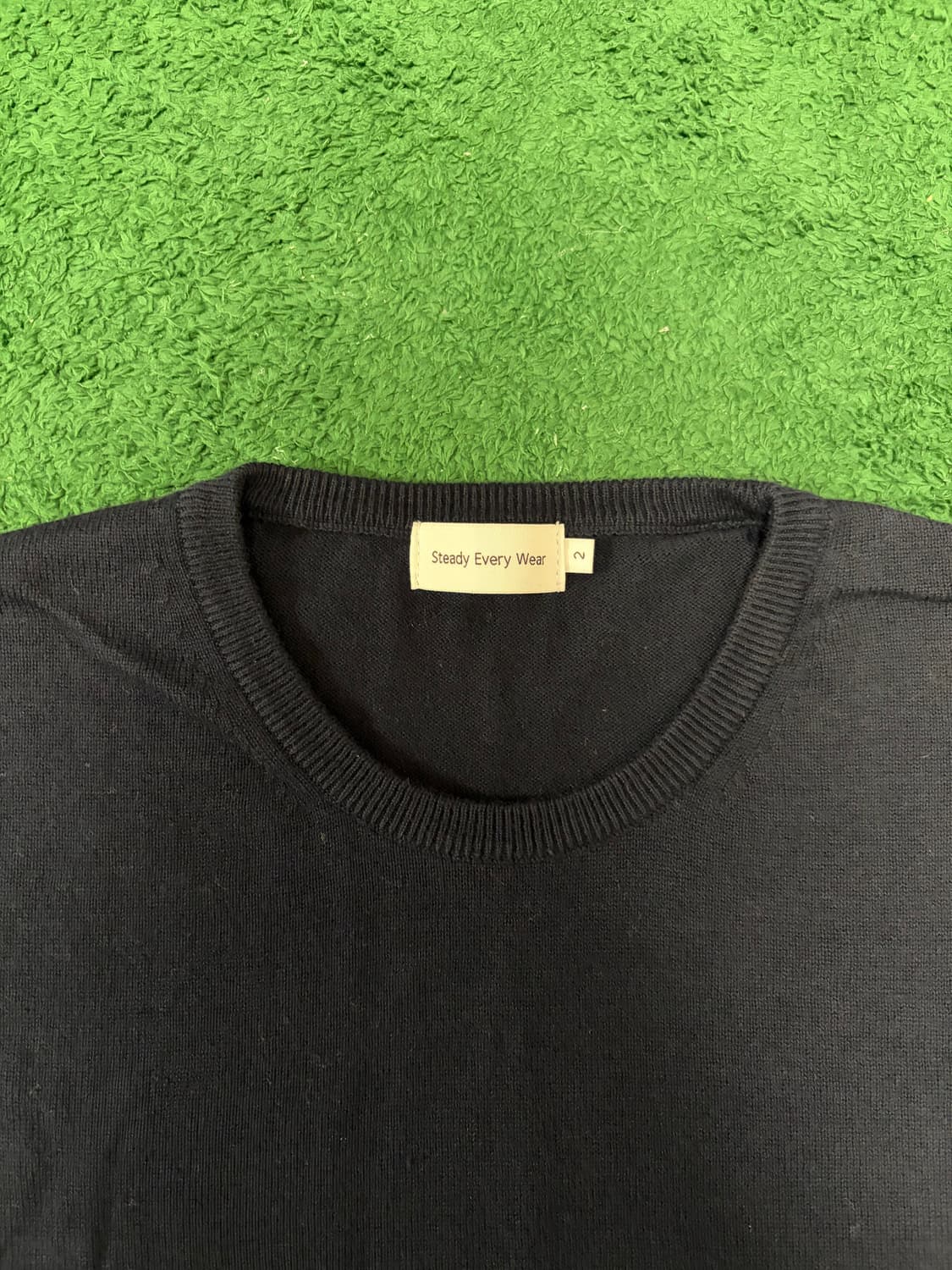 새상품급 2) 스테디에브리웨어 코튼 니트 네이비 상품이미지3