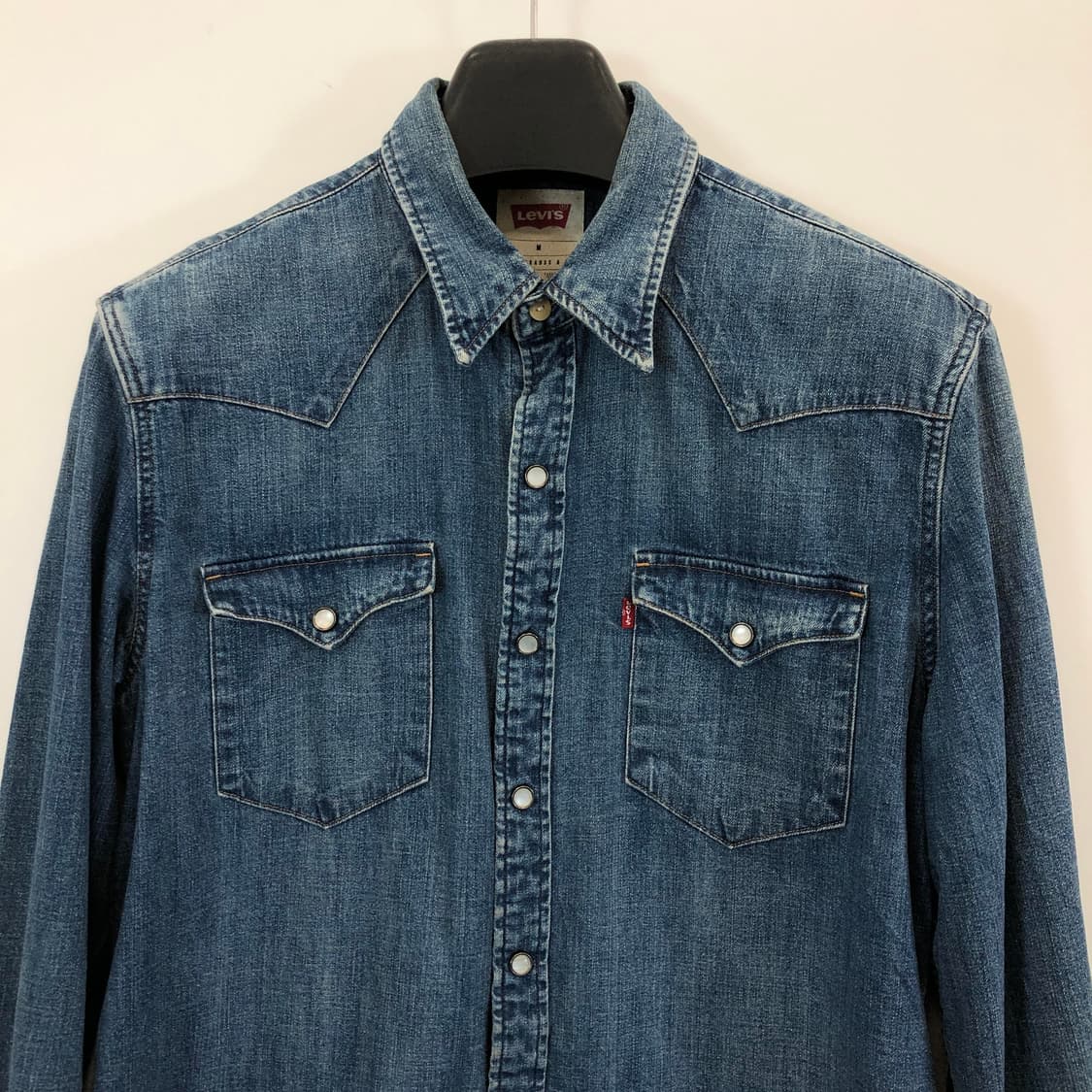리바이스 웨스턴 데님셔츠 M 스냅단추 상품이미지3