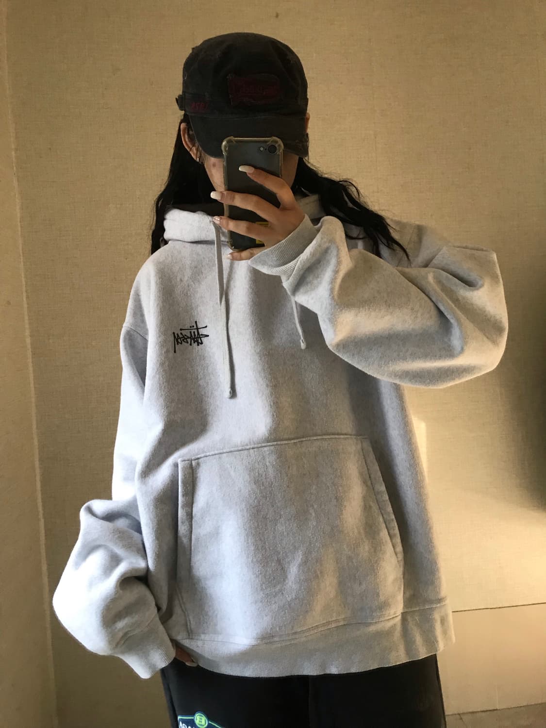 스투시 오버핏 멜란지 후드티 상품이미지4