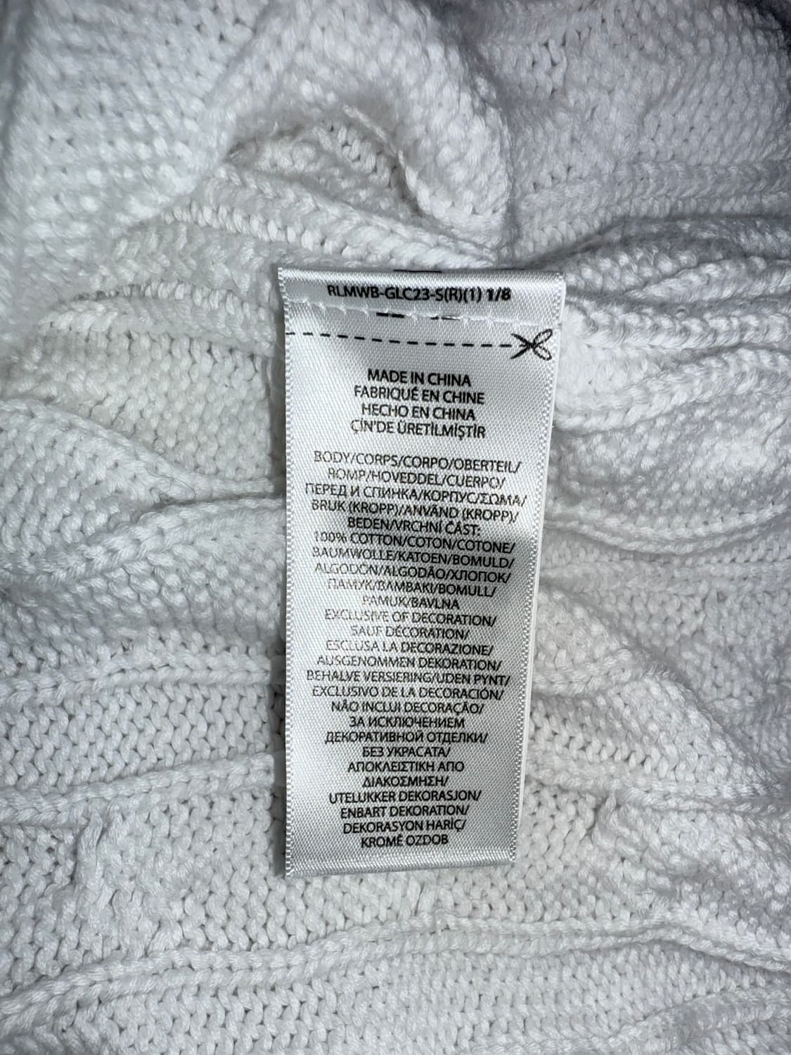 폴로 랄프로렌 여성 케이블 니트 코튼 크루넥 가디건 S / 화이트 상품이미지5