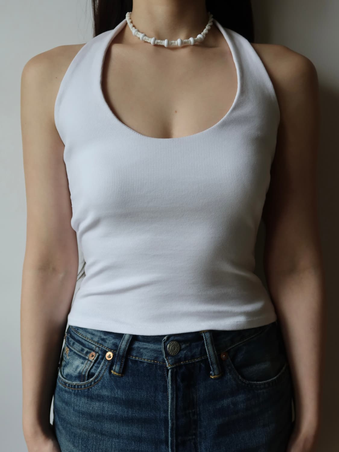 white beads necklace 상품이미지2