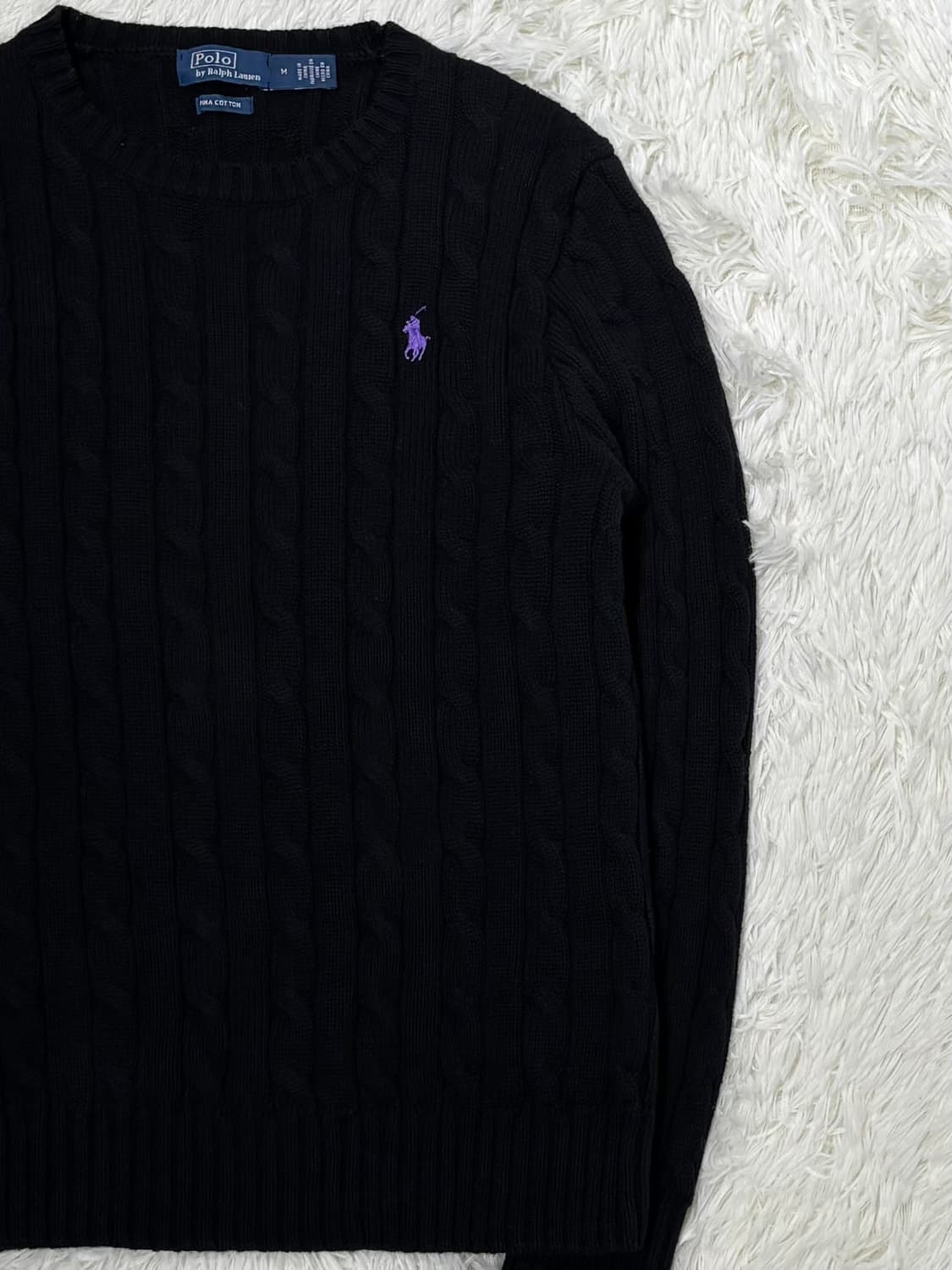 폴로랄프로렌 퍼플포니 블랙 케이블 니트 상품이미지5