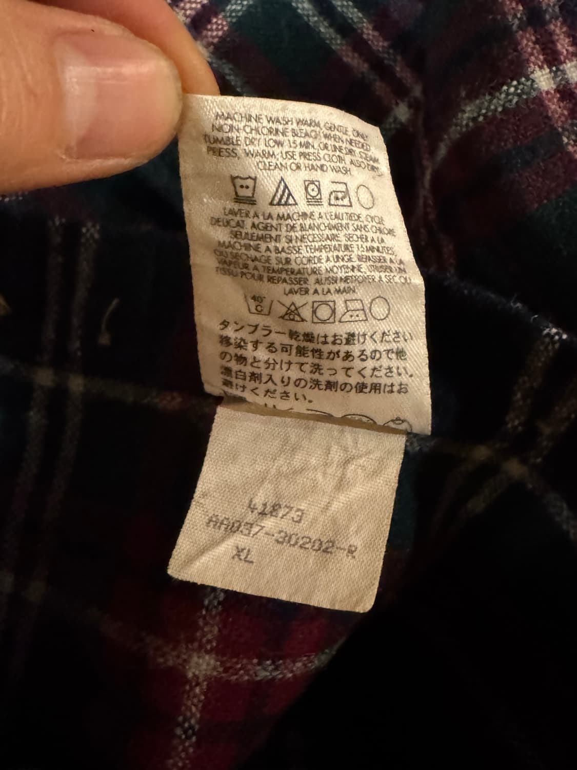 90s 펜들턴 울플란넬 타탄체크셔츠 (XL) 상품이미지7