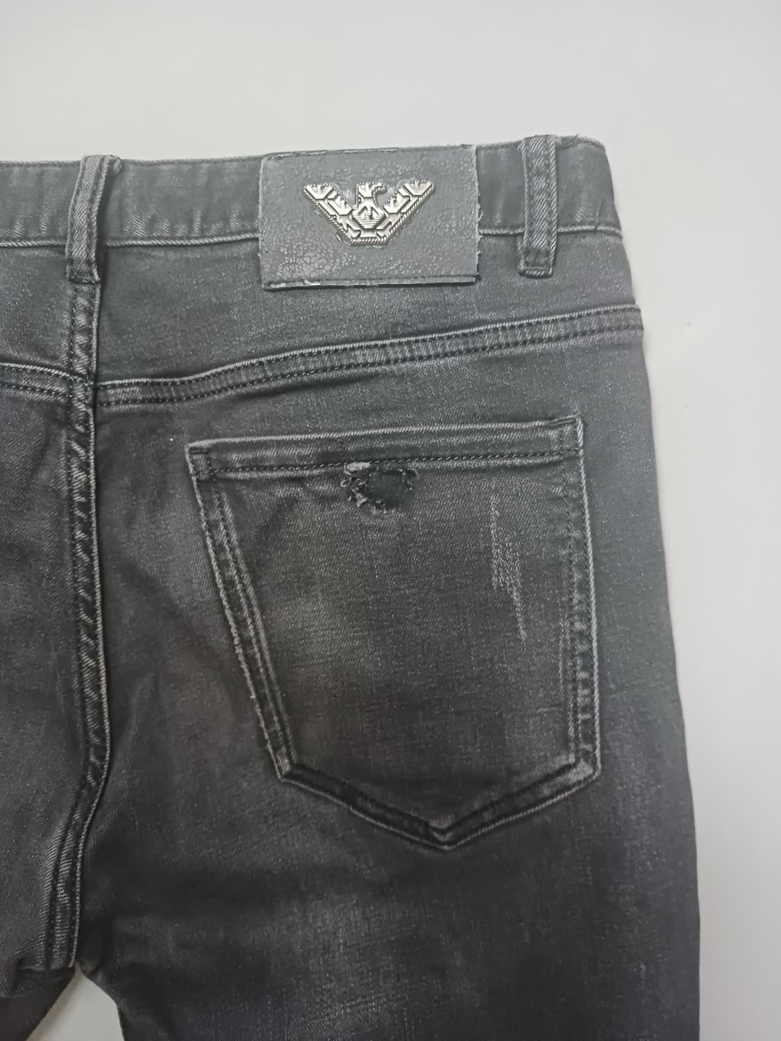 [32] 아르마니진스 데미지 슬림 블랙진 청바지 상품이미지10