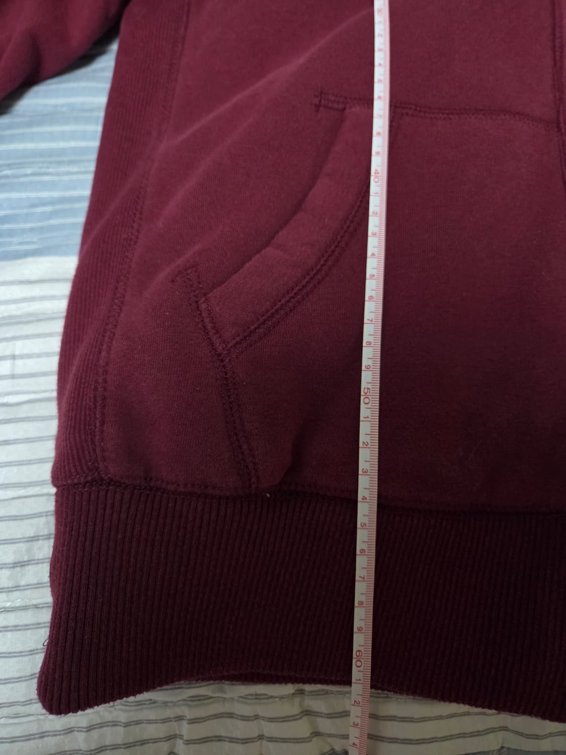 후아유 대대장 딱붙 버건디 울프죠 후드집업 상품이미지4