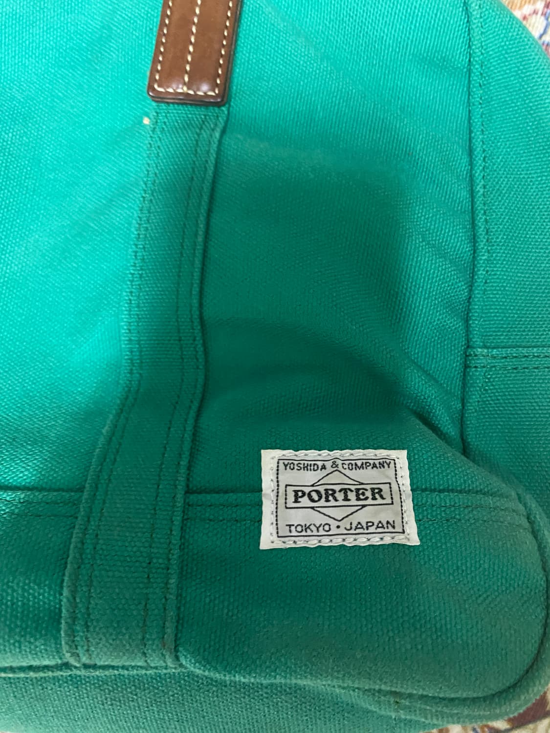 요시다 포터 X FABRICK 메디컴토이 캔버스 보스턴백 에메랄드 그린 상품이미지2