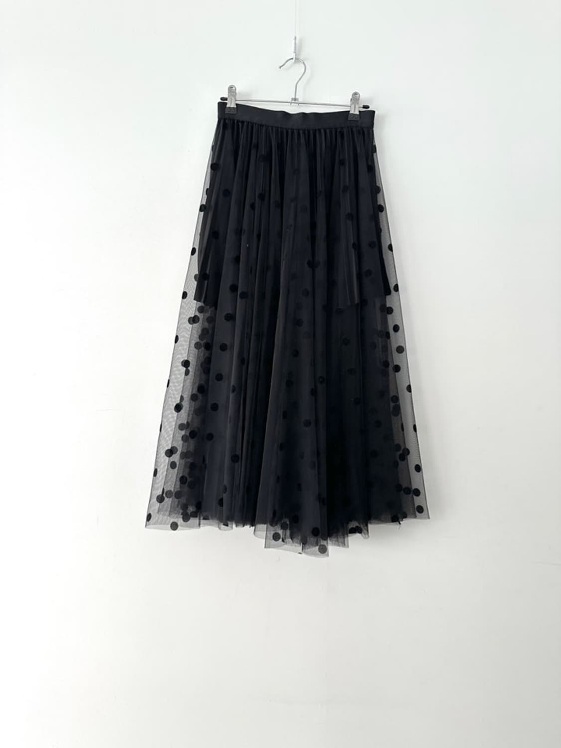 Organza dot skirt / black 상품이미지1