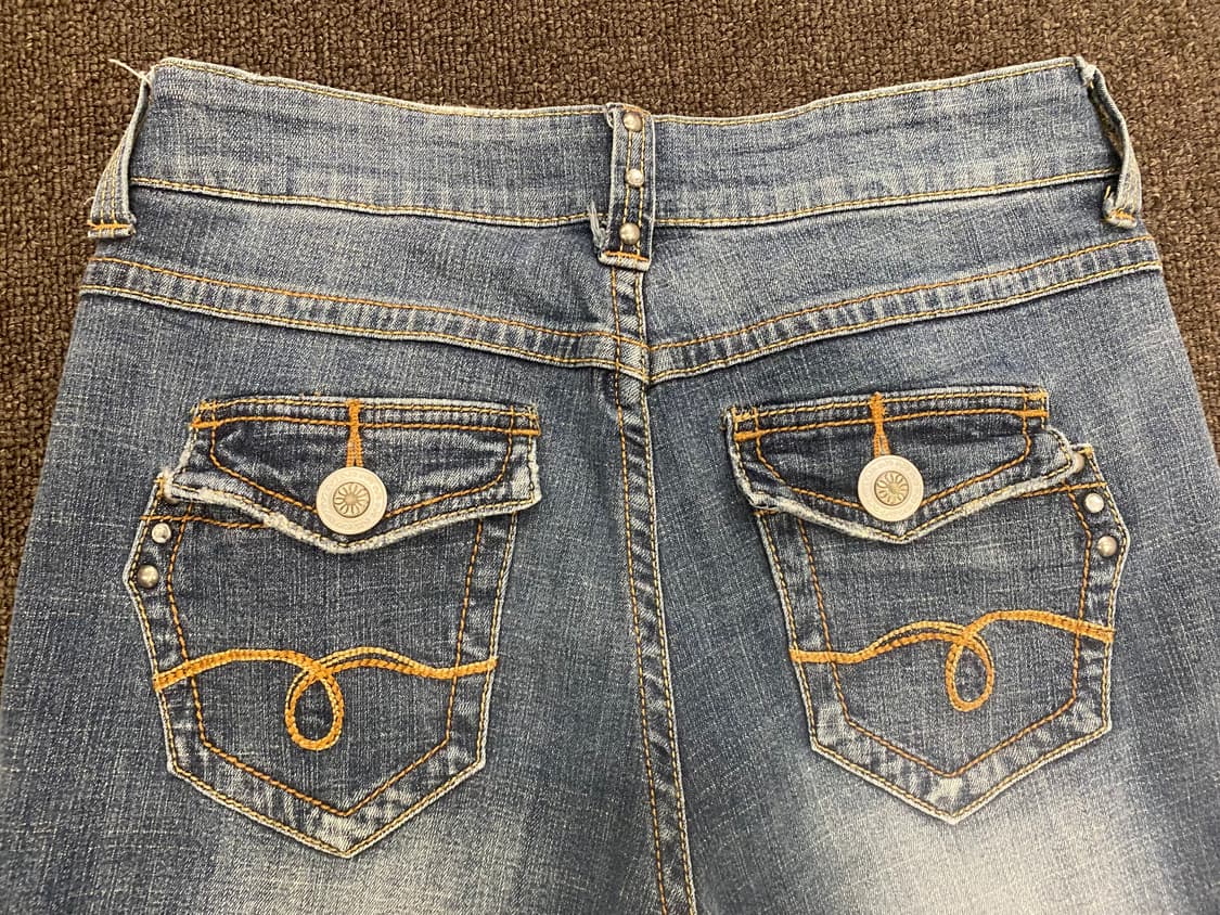 OS)Japanese vintage 여성 스터드 디테일 데님팬츠 상품이미지8