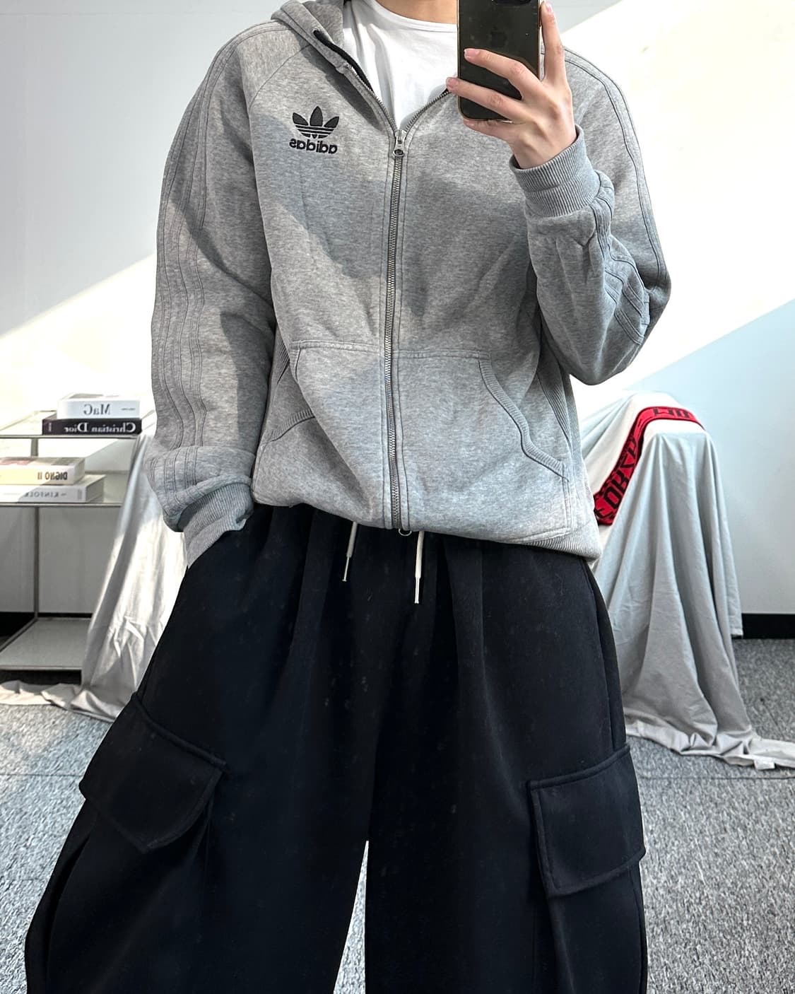 아디다스 올그레이 파이어버드 후드집업 S 상품이미지3