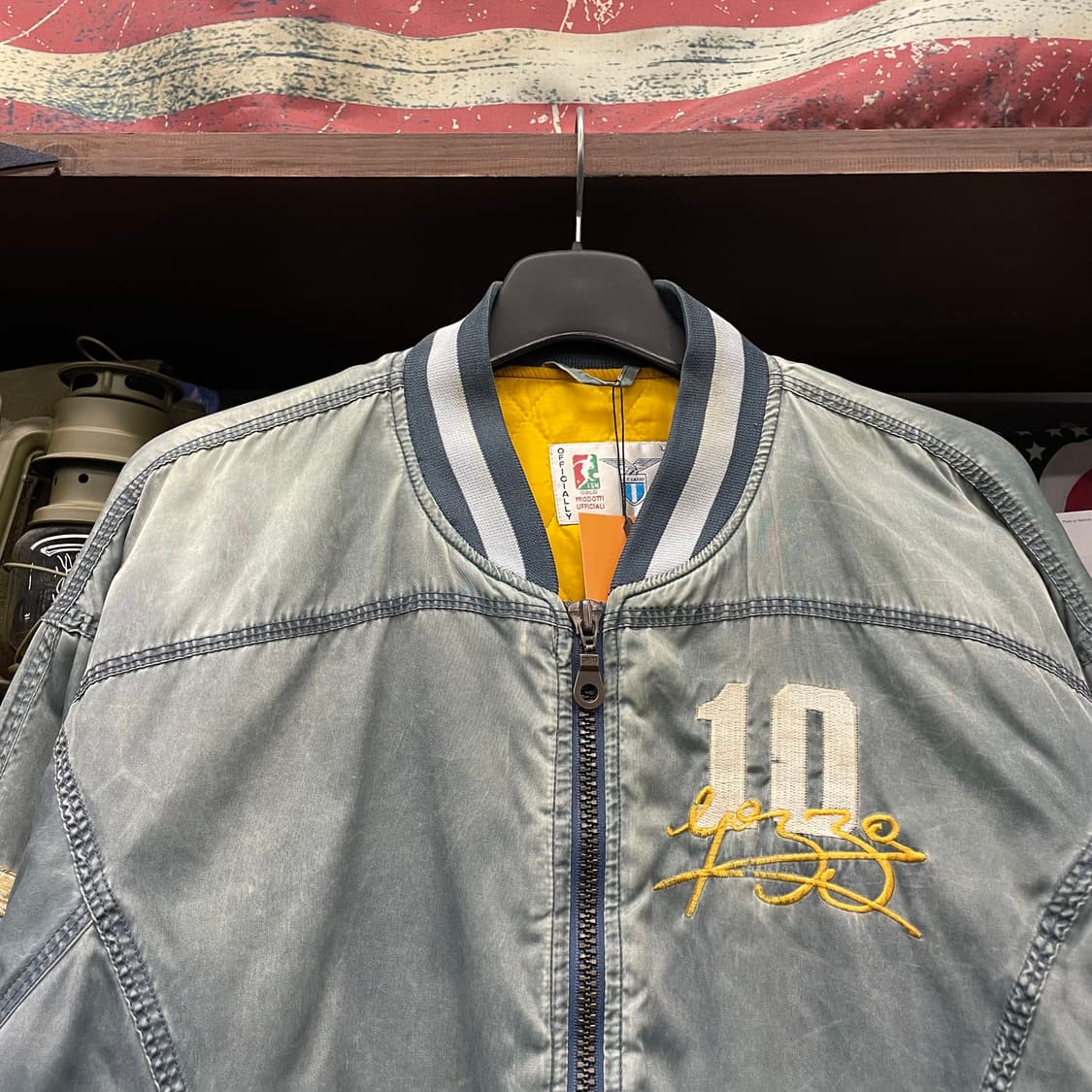 Rare! 80s 라치오 SS 세리에A 이탈리아 자수 풋볼팀 바시티 자켓 상품이미지3