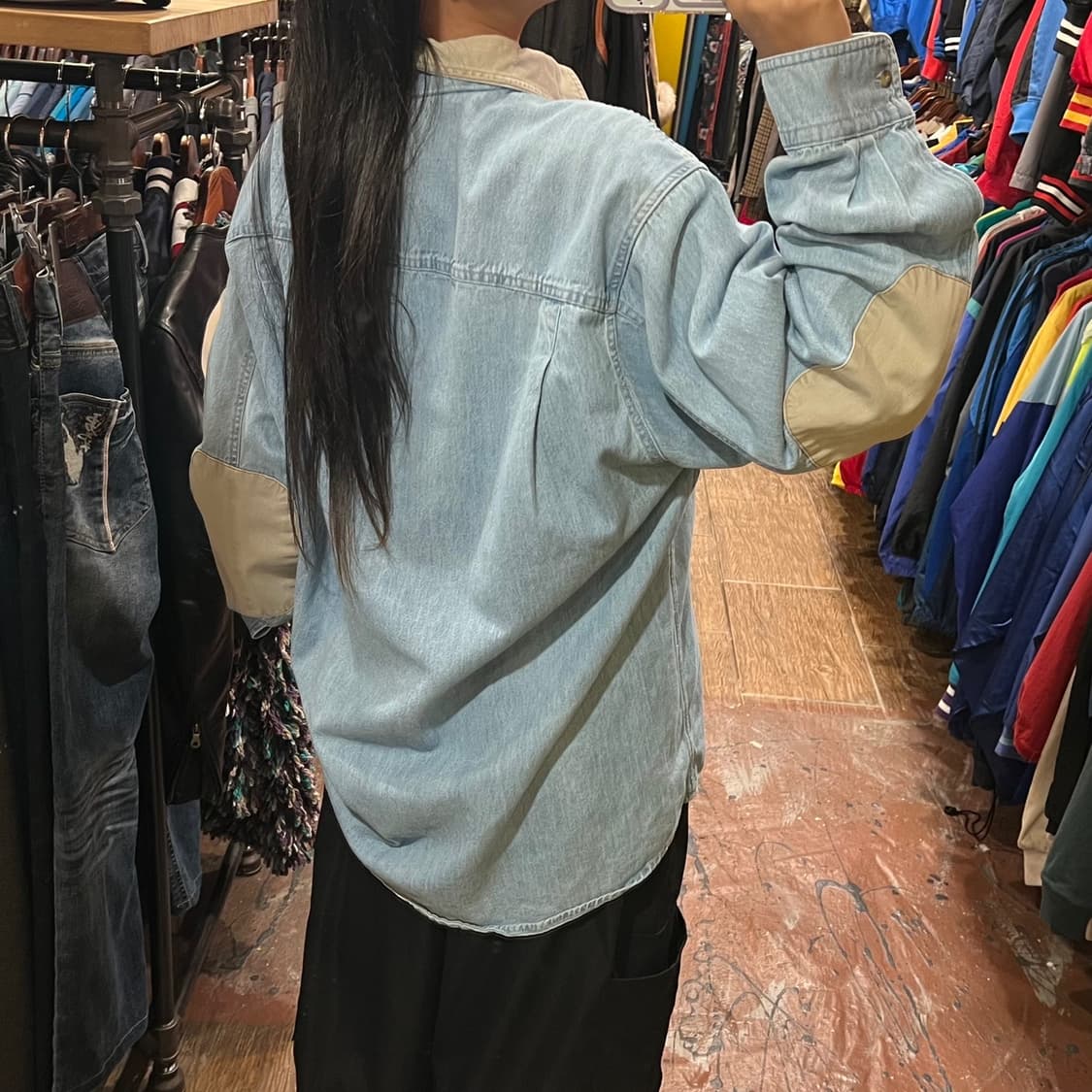 [HI]칼하트 데님 긴팔셔츠 연청 상품이미지5
