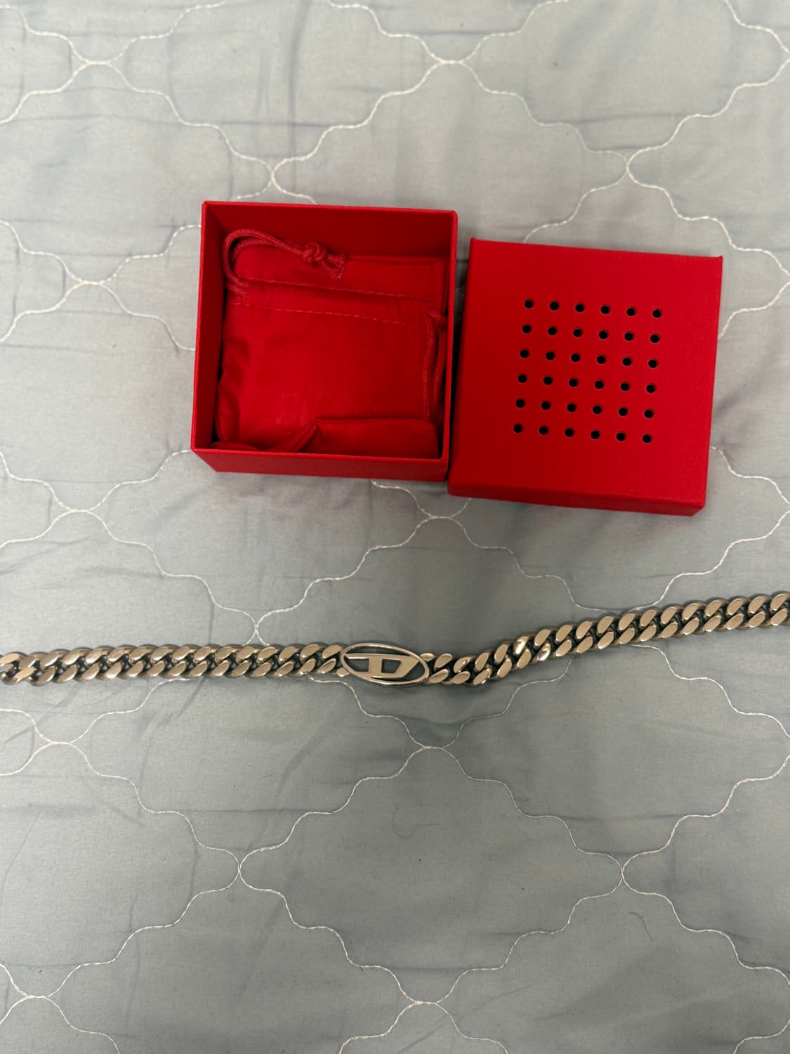 디젤 Dx1433 스테인리스 스틸 초커 네클리스 실버 상품이미지1