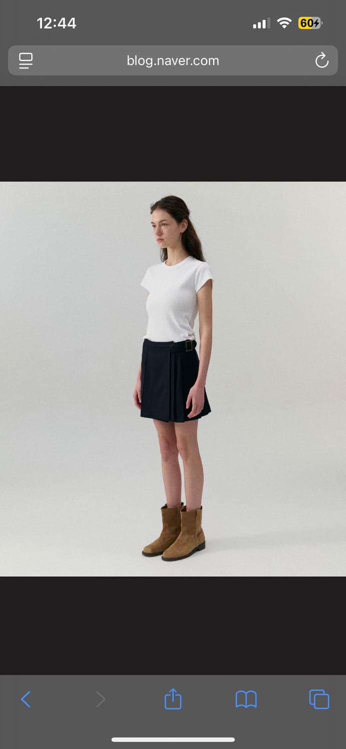 더바넷 버클 스트랩 플리츠 스커트 상품이미지1