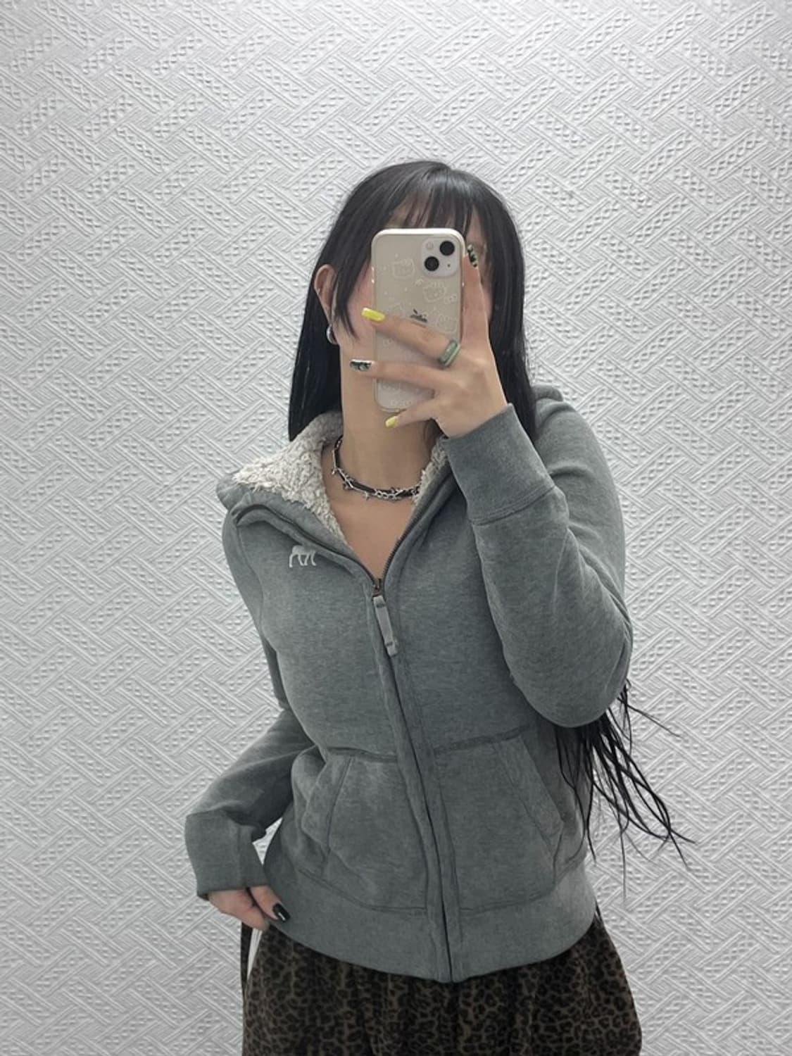 아베크롬비 Y2K 슬림핏 폭닥 양털 후드 집업 XL C07584 상품이미지2