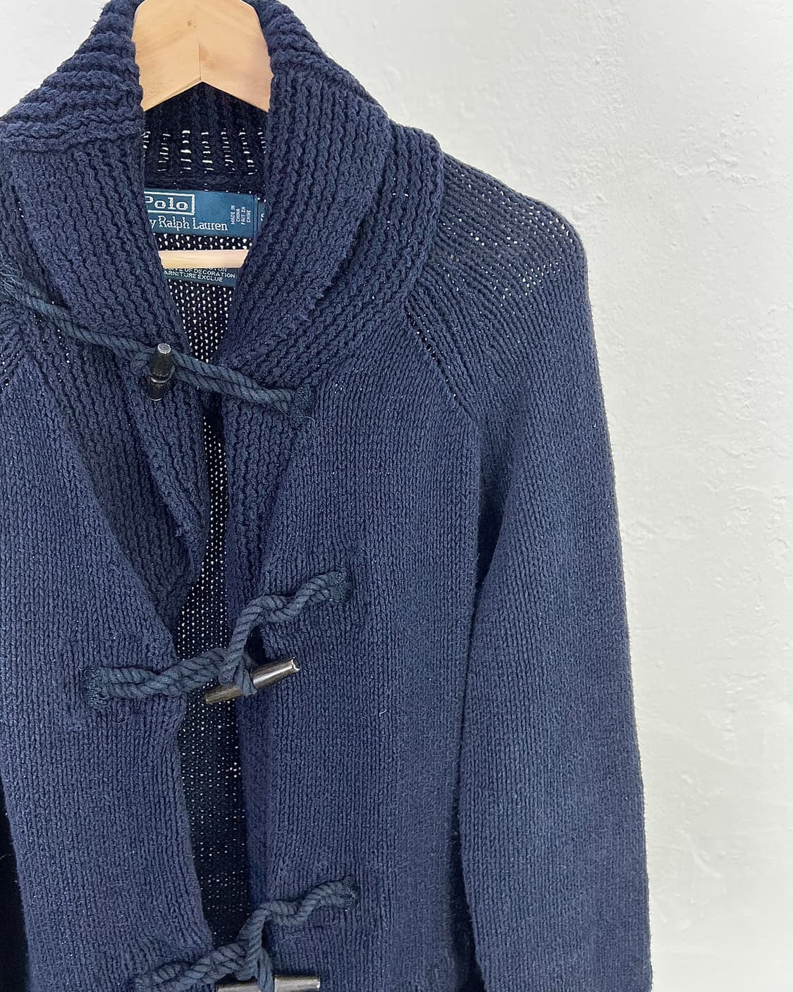 폴로 랄프로렌 네이비 숄카라 토글 리넨 블렌드 니트 가디건 상품이미지3