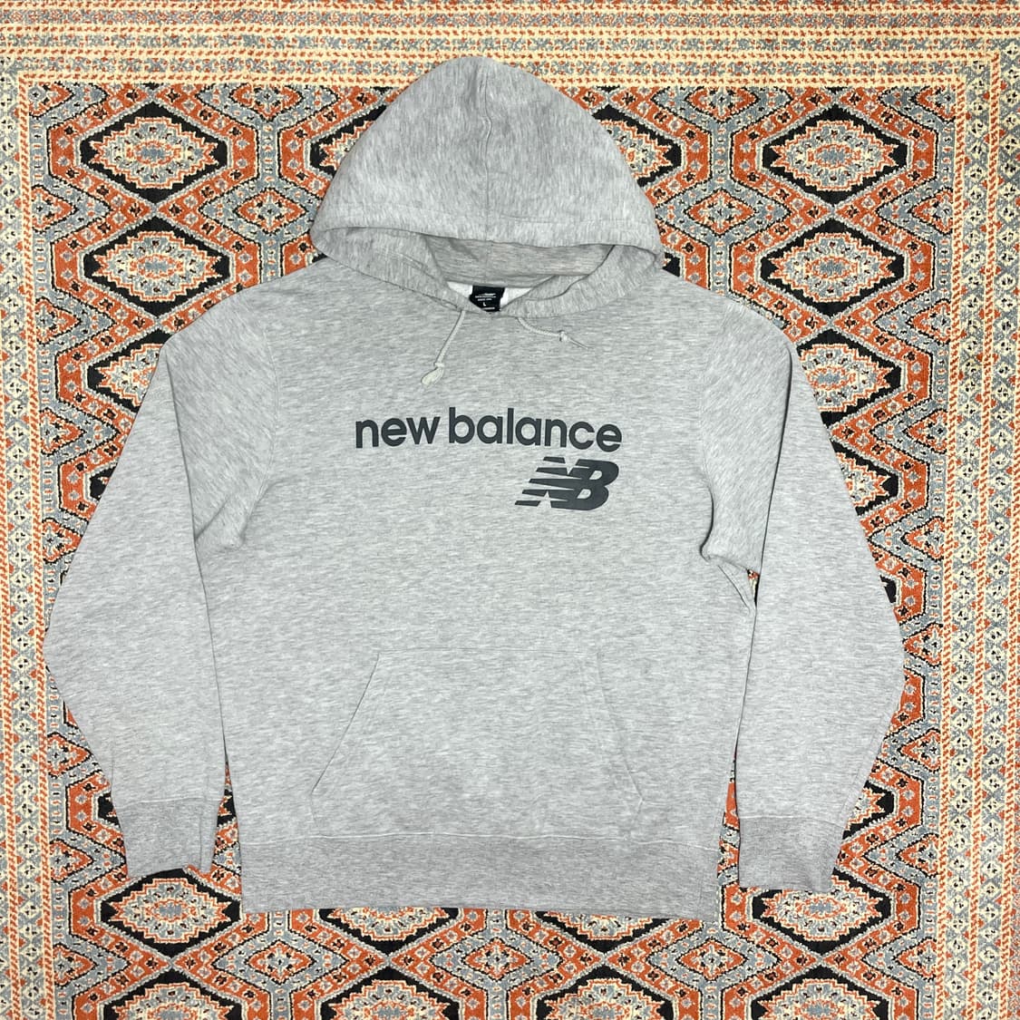 뉴발란스 스펠로고 그레이 기모 후드티셔츠 남성L 상품이미지1
