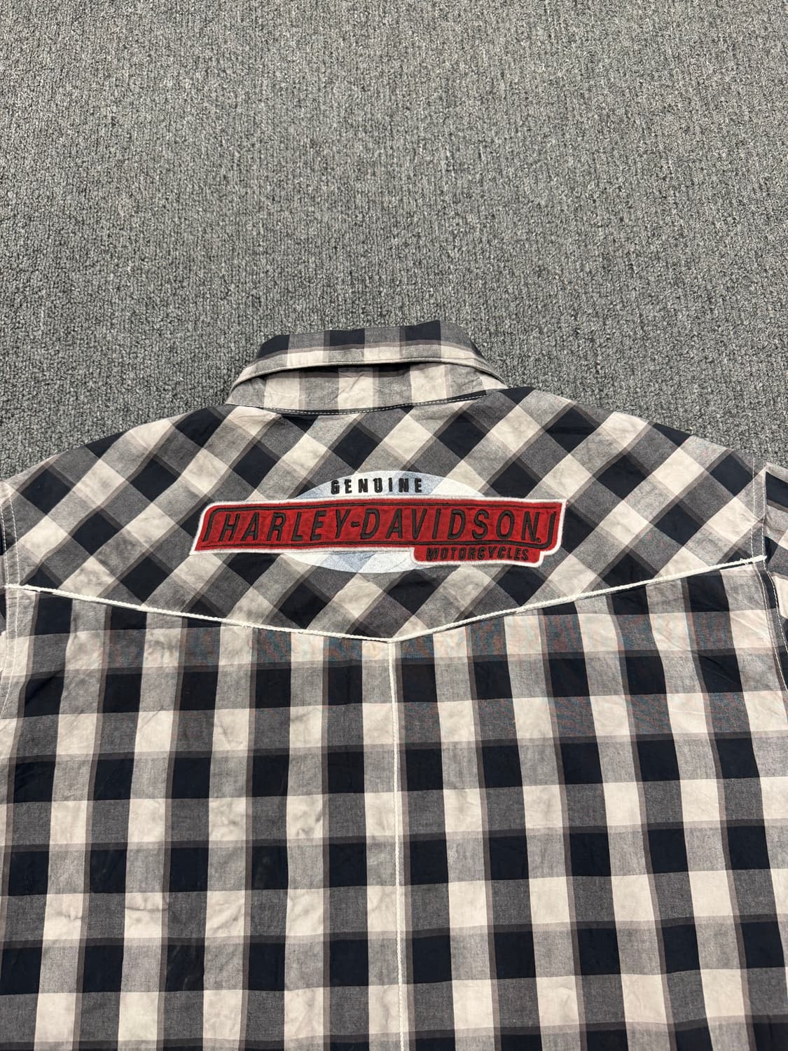 L) 할리데이비슨 빈티지 체크 반팔 셔츠 상품이미지6